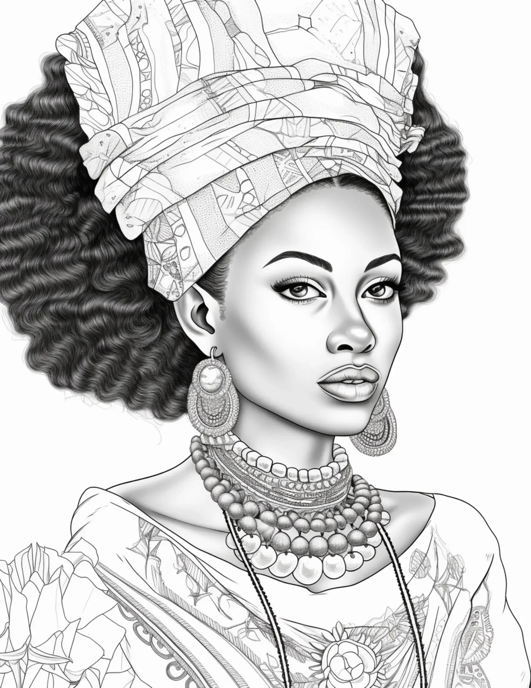100 African Black Woman Coloring Pages 1-Robs Books