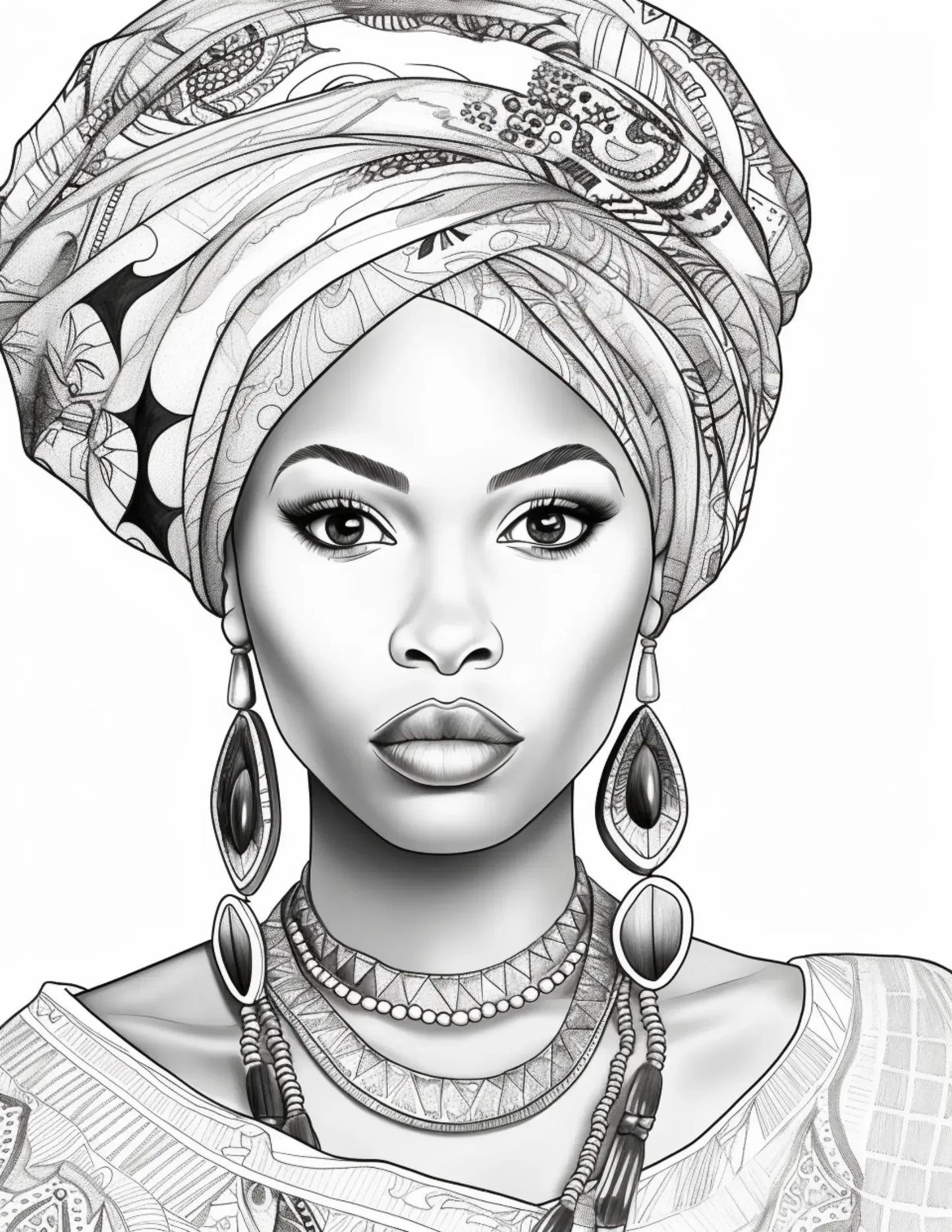 100 African Black Woman Coloring Pages 1-Robs Books