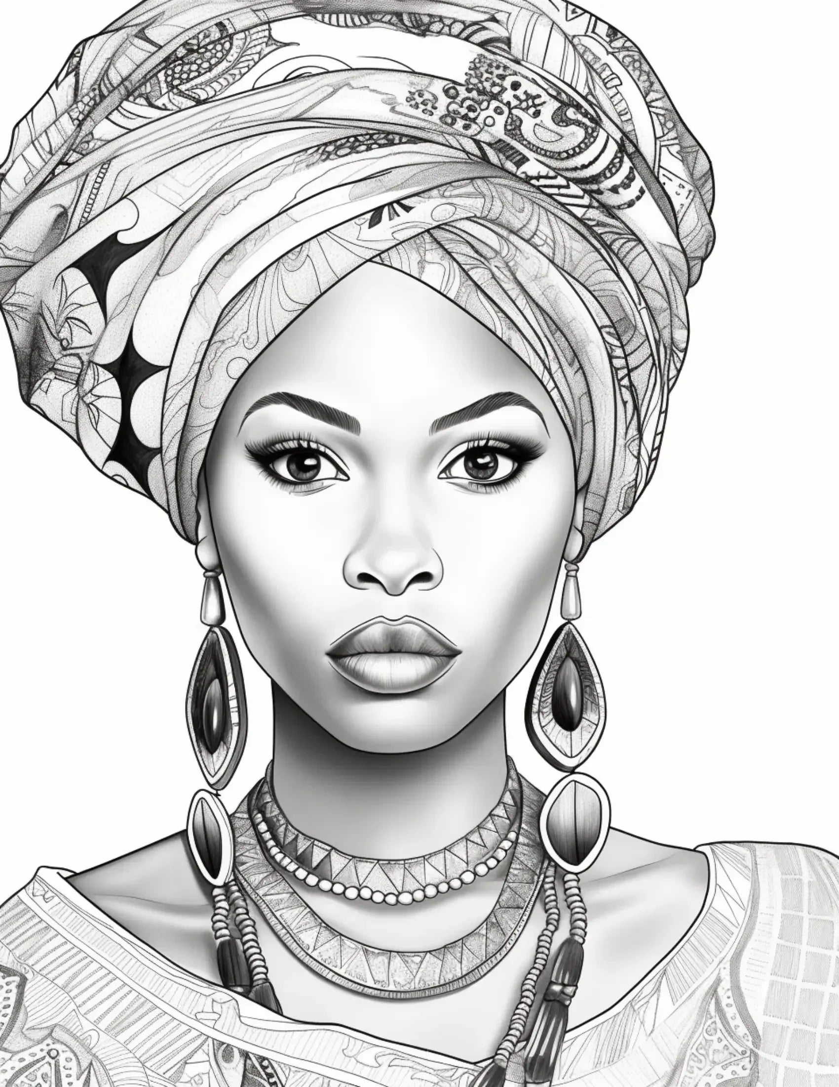 100 African Black Woman Coloring Pages 1-Robs Books