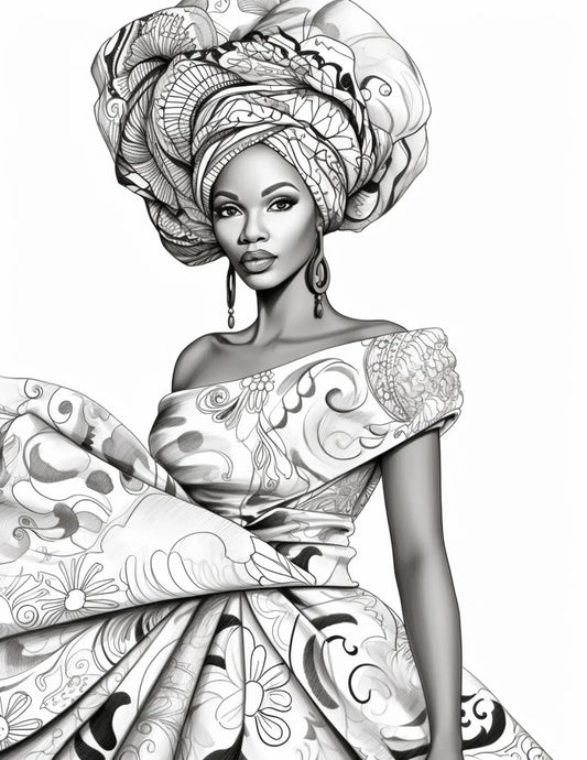 100 African Black Woman Coloring Pages 1-Robs Books