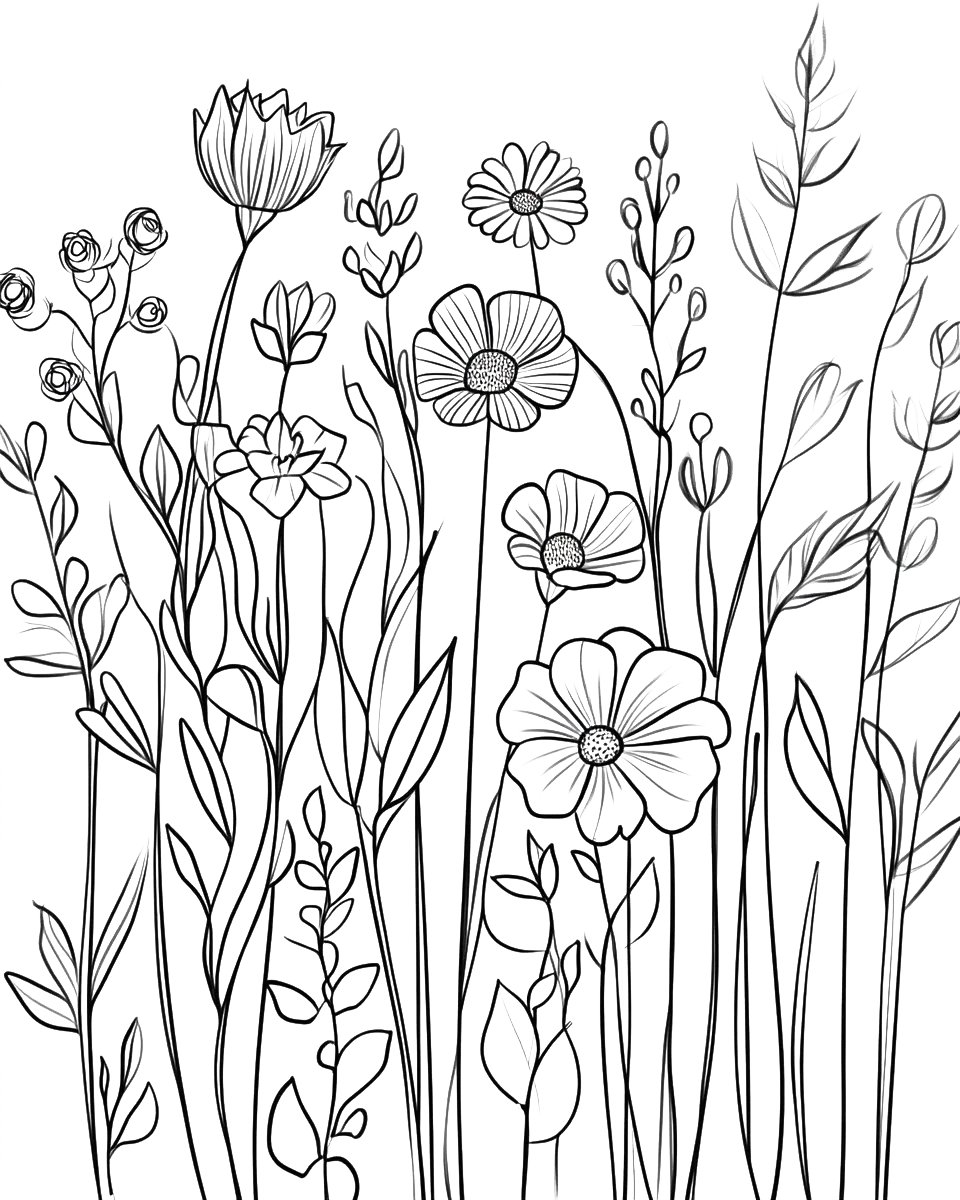 150 Flowers Coloring Pages-Robs Books