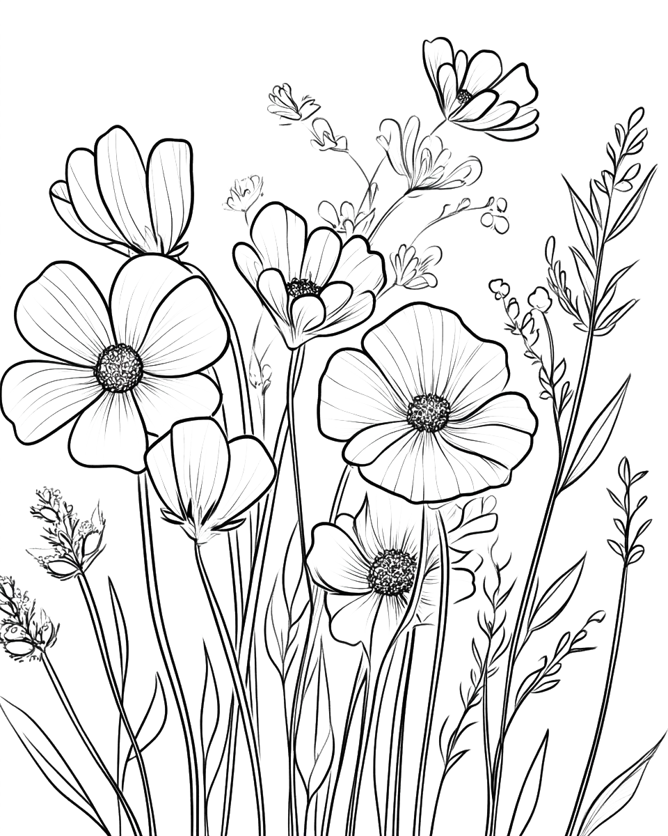 150 Flowers Coloring Pages-Robs Books