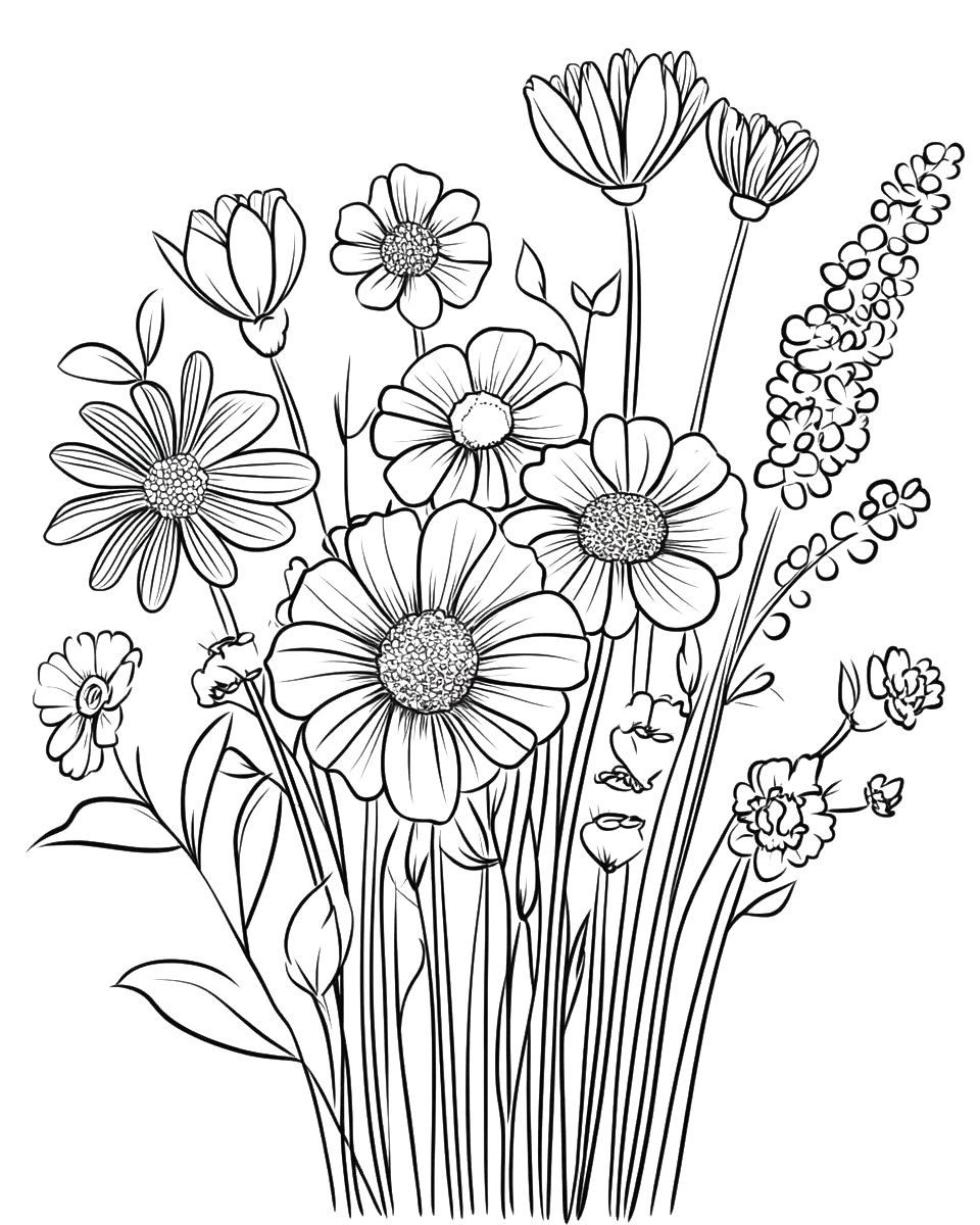 150 Flowers Coloring Pages-Robs Books