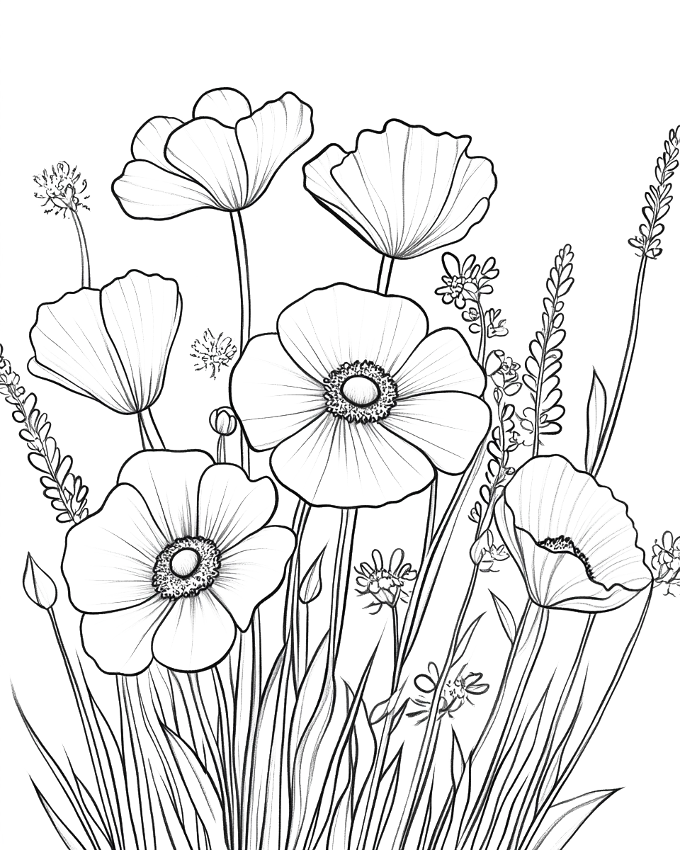 150 Flowers Coloring Pages-Robs Books