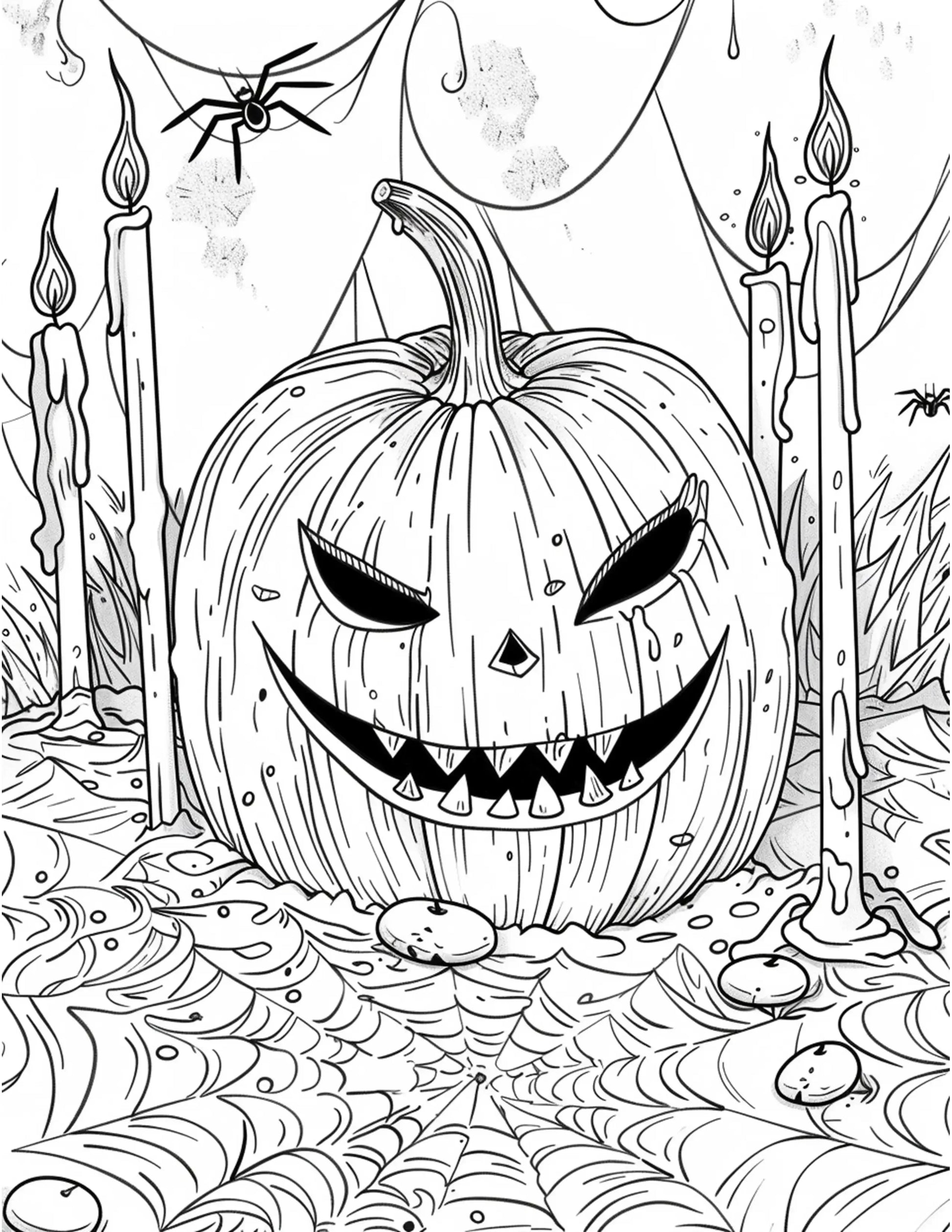 120 Halloween Pumpkin Coloring Pages-Robs Books