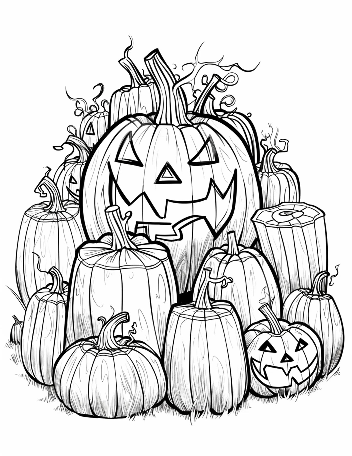120 Halloween Pumpkin Coloring Pages-Robs Books