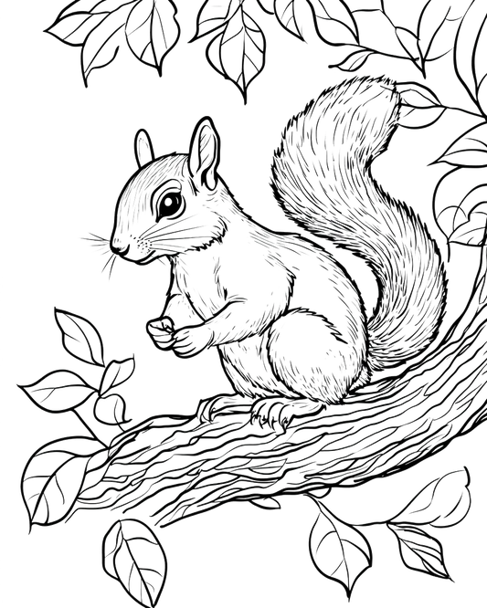 110 Squirrel Coloring Book Pages-Robs Books