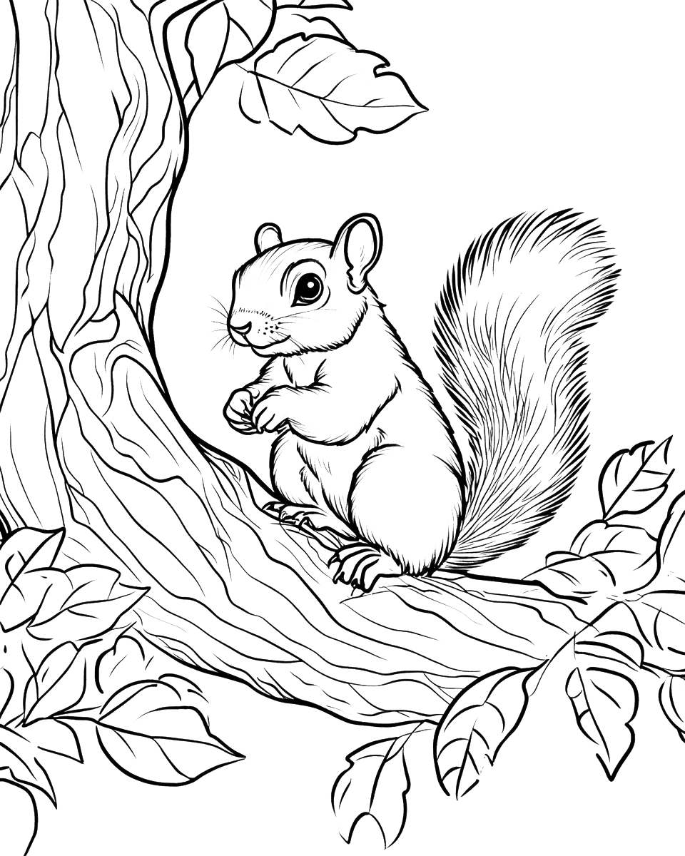 110 Squirrel Coloring Book Pages-Robs Books