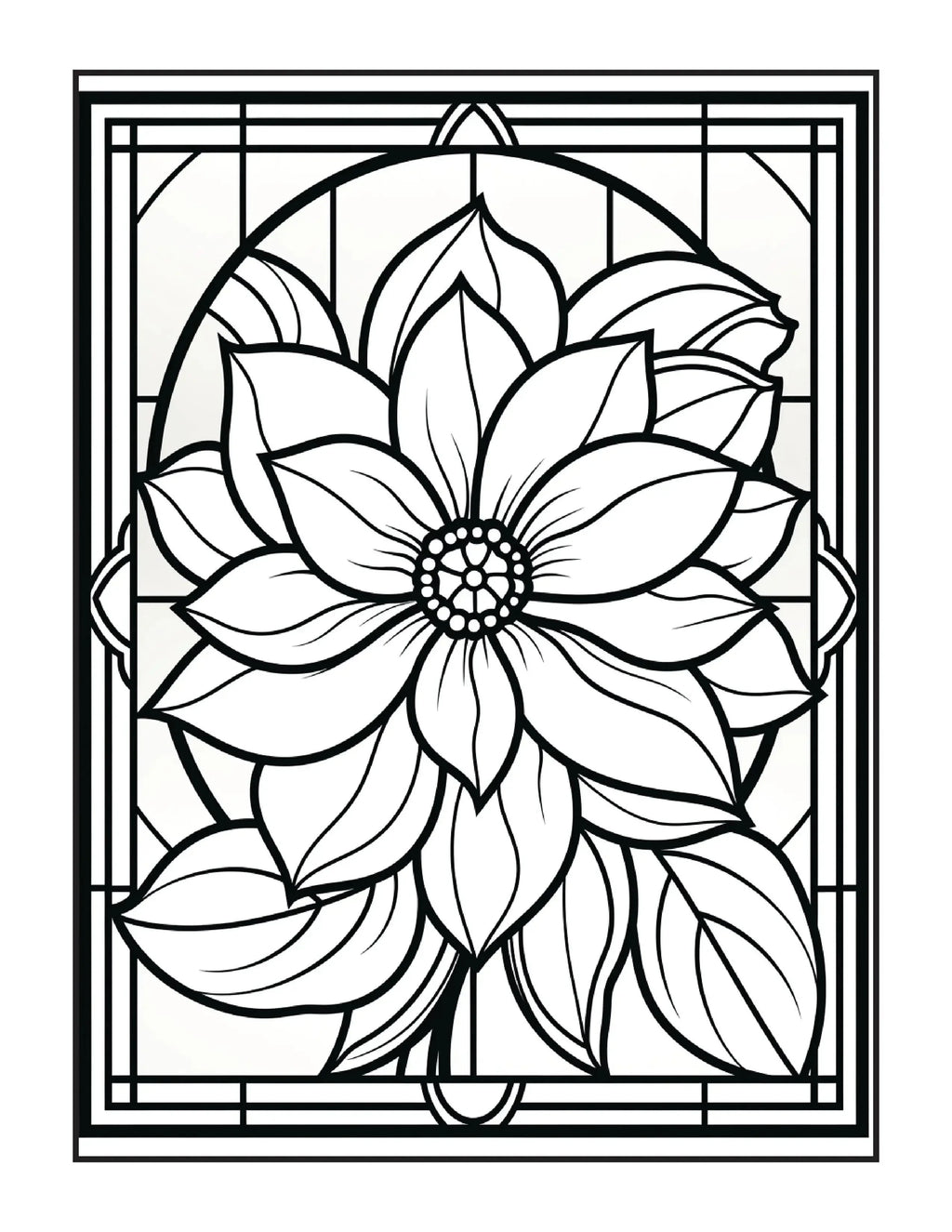 220 Stained Glass Flower Coloring Pages - Robs Books