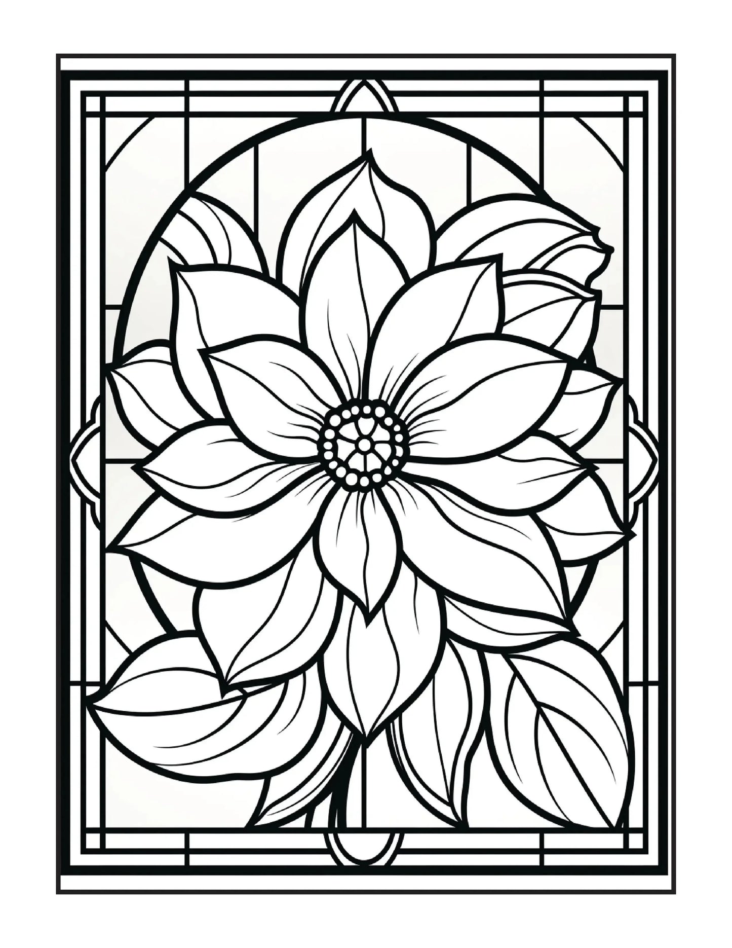 220 Stained Glass Flower Coloring Pages-Robs Books