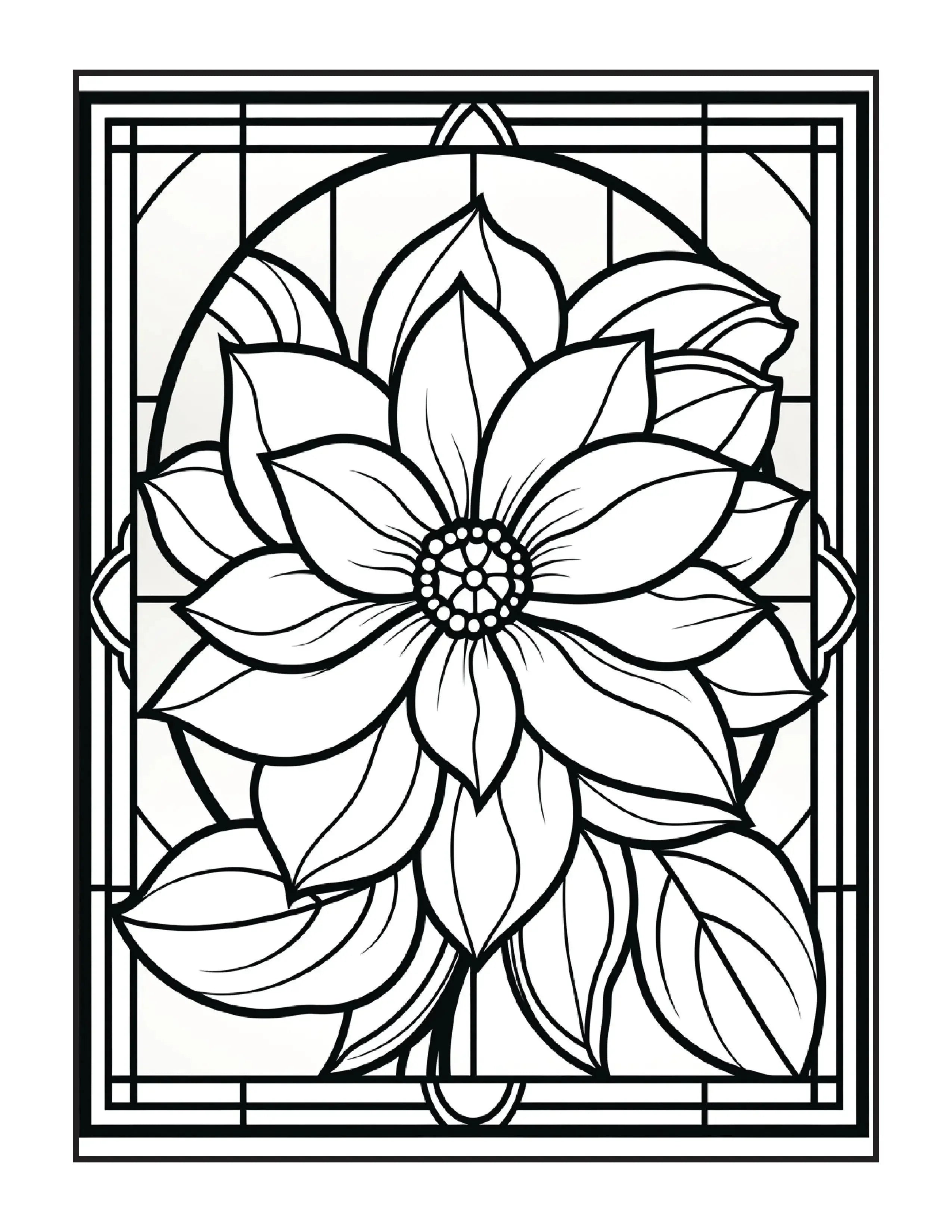 220 Stained Glass Flower Coloring Pages - Robs Books