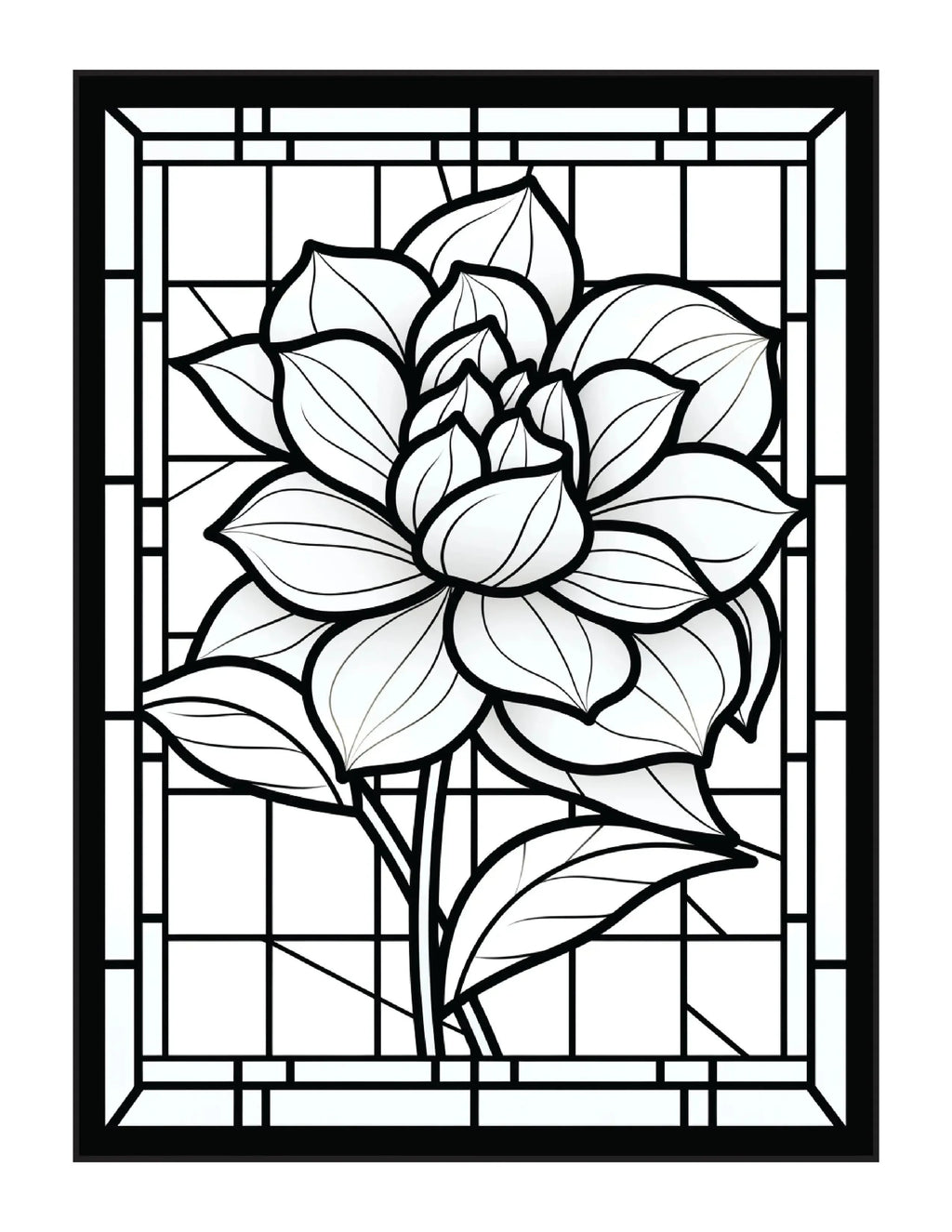 220 Stained Glass Flower Coloring Pages - Robs Books