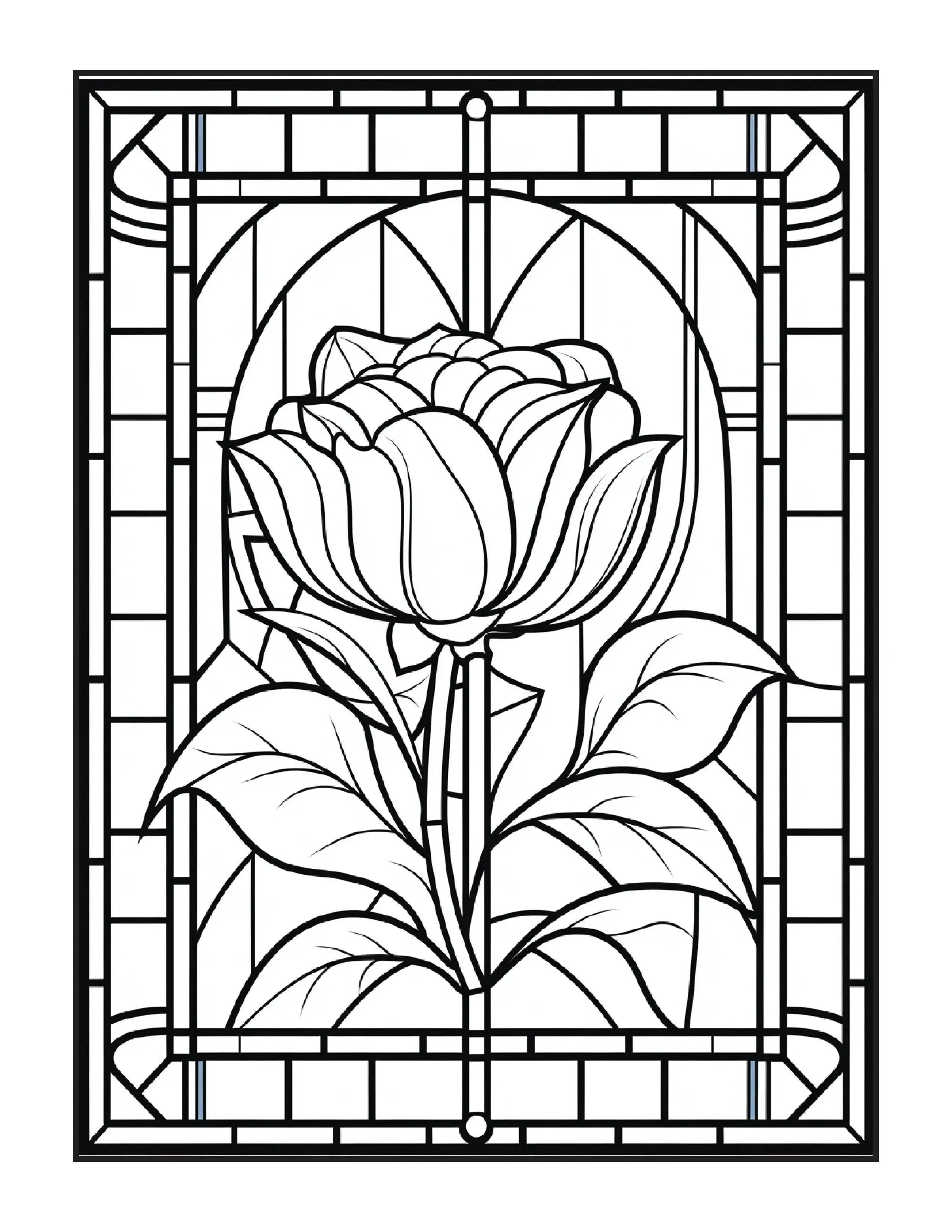 220 Stained Glass Flower Coloring Pages - Robs Books