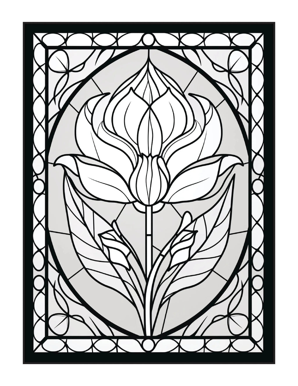 220 Stained Glass Flower Coloring Pages - Robs Books