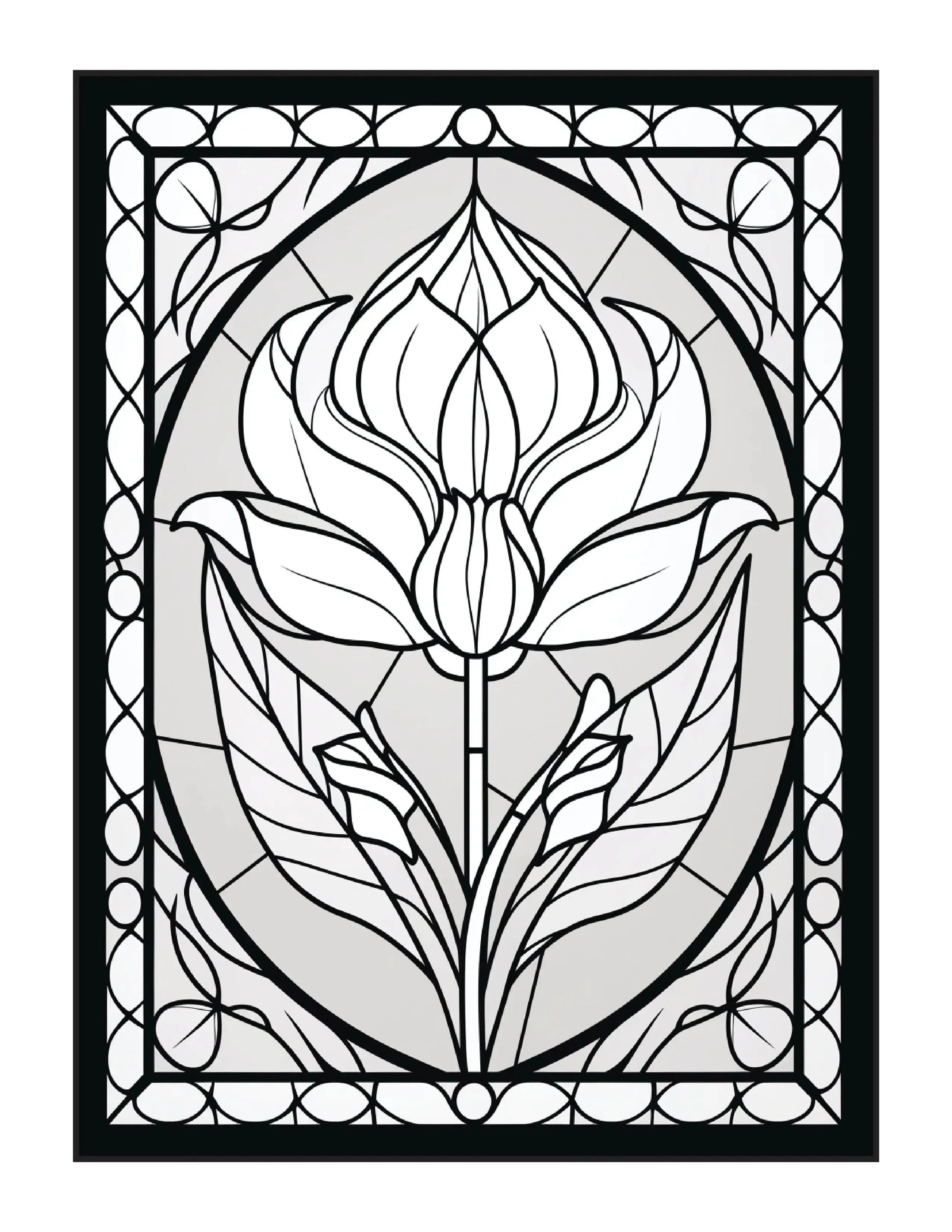 220 Stained Glass Flower Coloring Pages - Robs Books