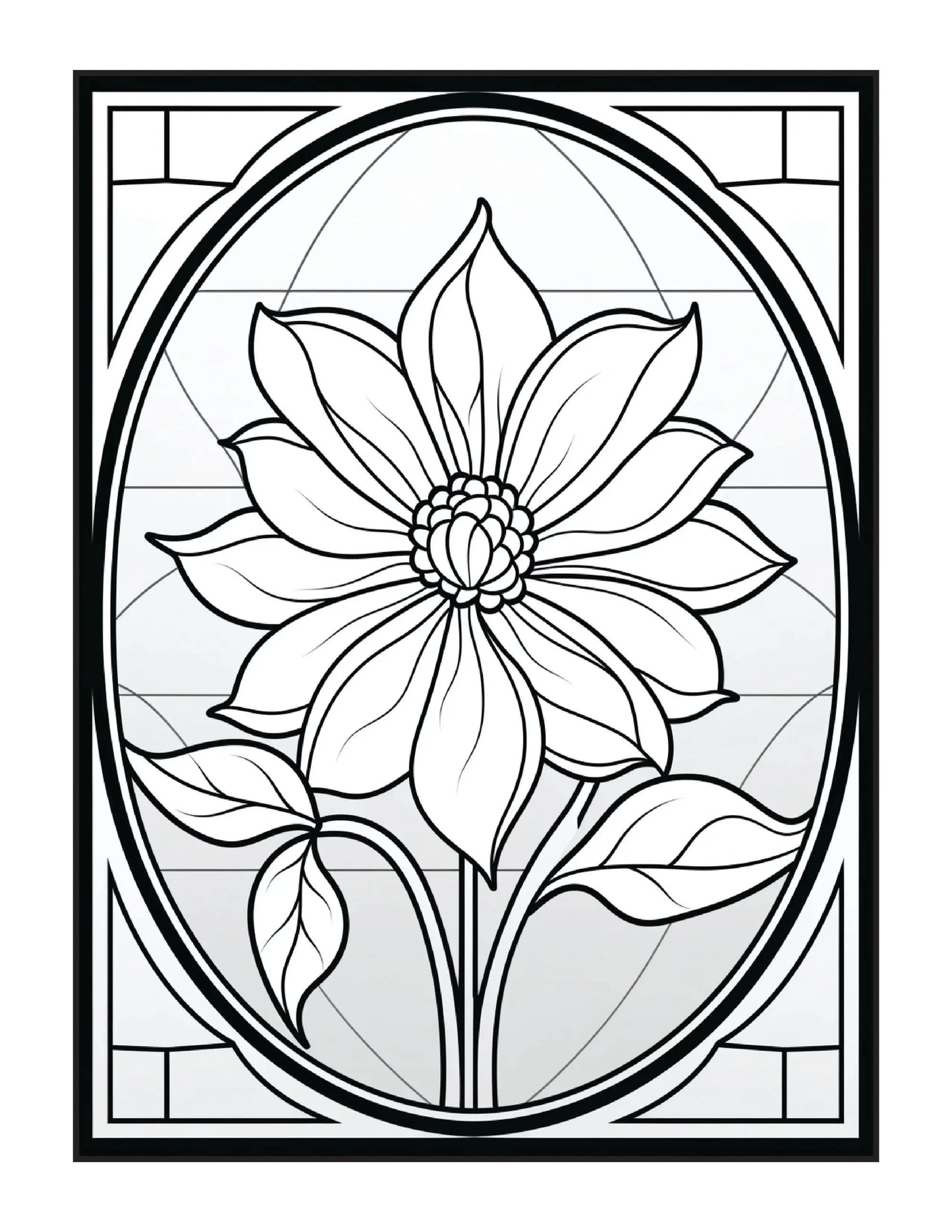 220 Stained Glass Flower Coloring Pages-Robs Books