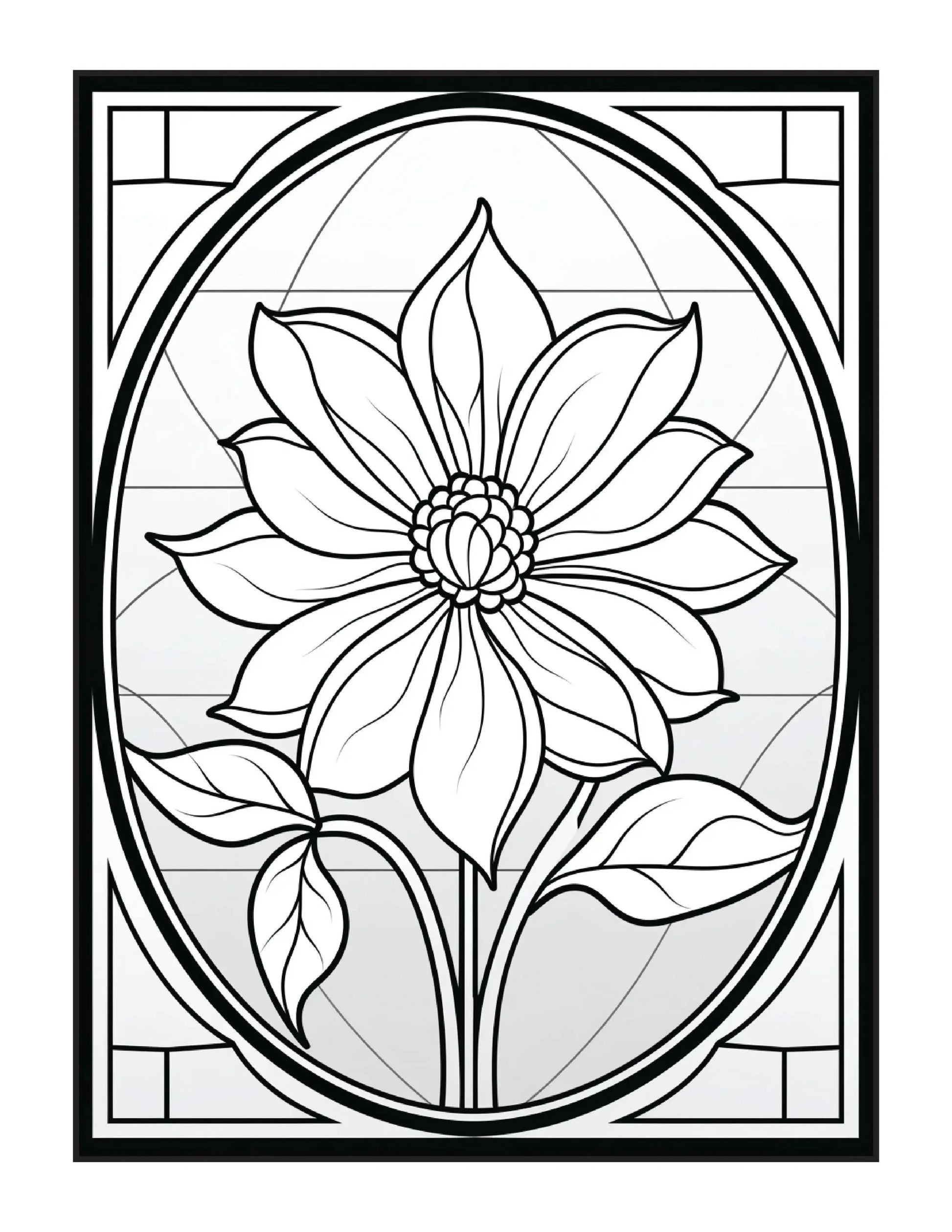 220 Stained Glass Flower Coloring Pages-Robs Books
