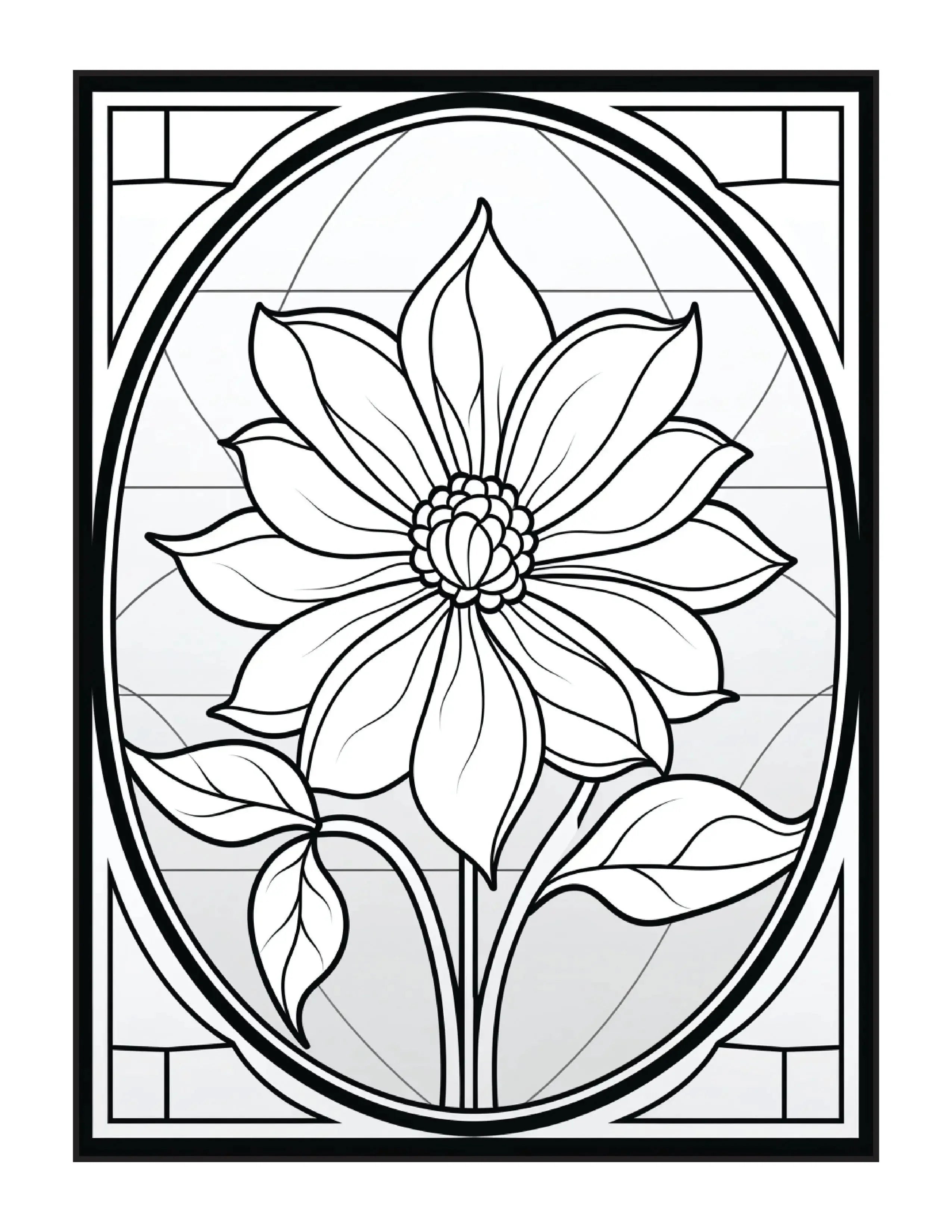 220 Stained Glass Flower Coloring Pages - Robs Books