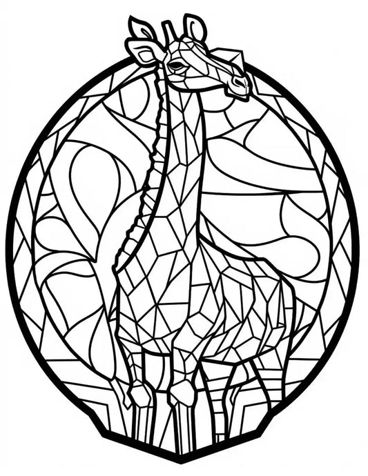 100 Animals Stained Glass Coloring Pages-Robs Books
