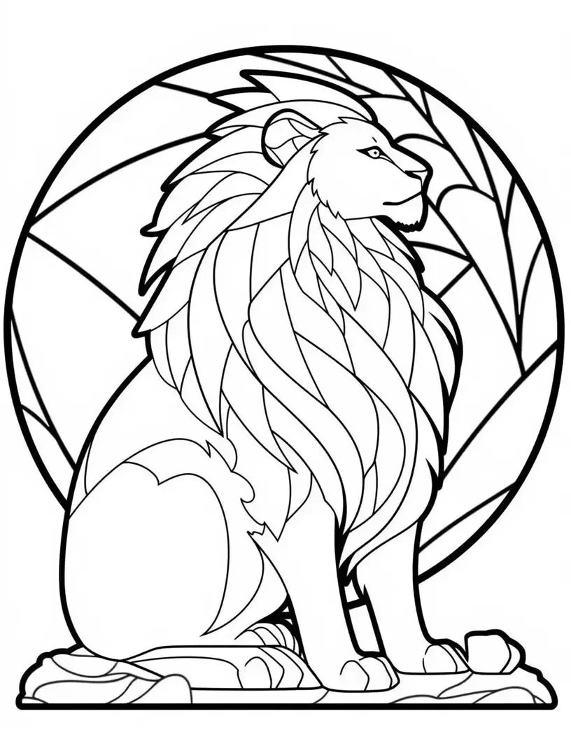 100 Animals Stained Glass Coloring Pages-Robs Books