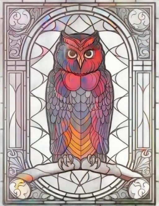 150 Stained-Glass Owl Coloring Pages-Robs Books