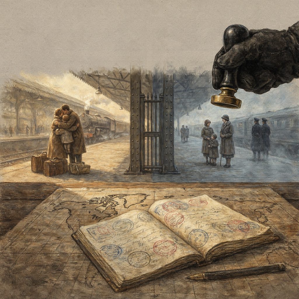 Open vintage book with world map illustrations on a wooden tabletop