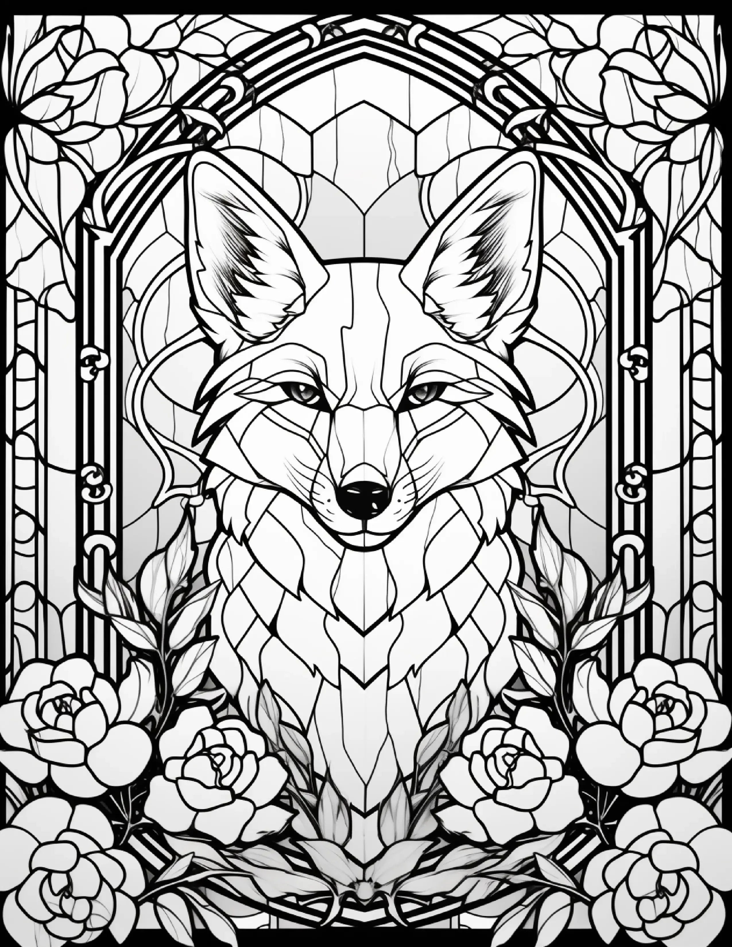 100-Animals Stained Glass Coloring 20-1 - Robs Books