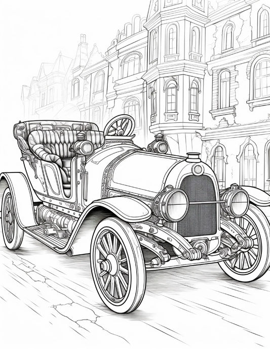 100 Steampunk Car Coloring Pages-Robs Books