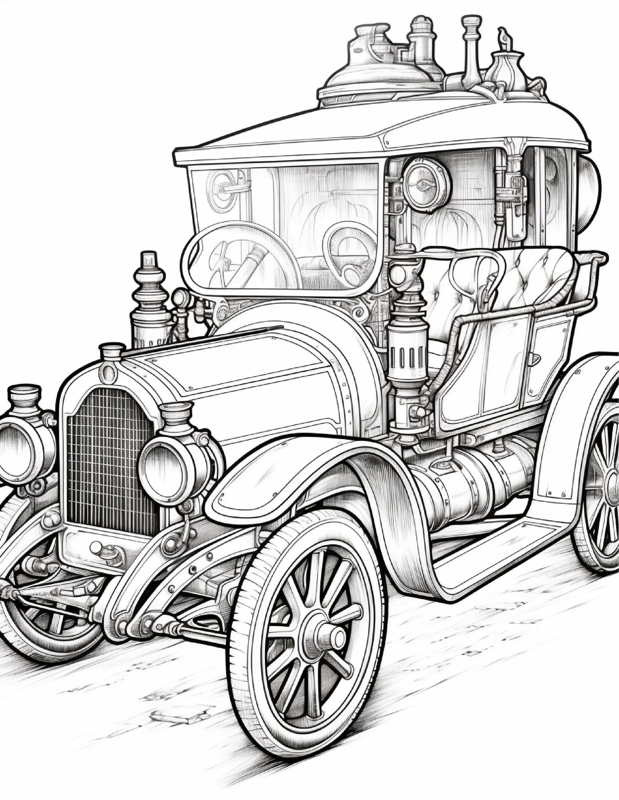 100 Steampunk Car Coloring Pages - Robs Books