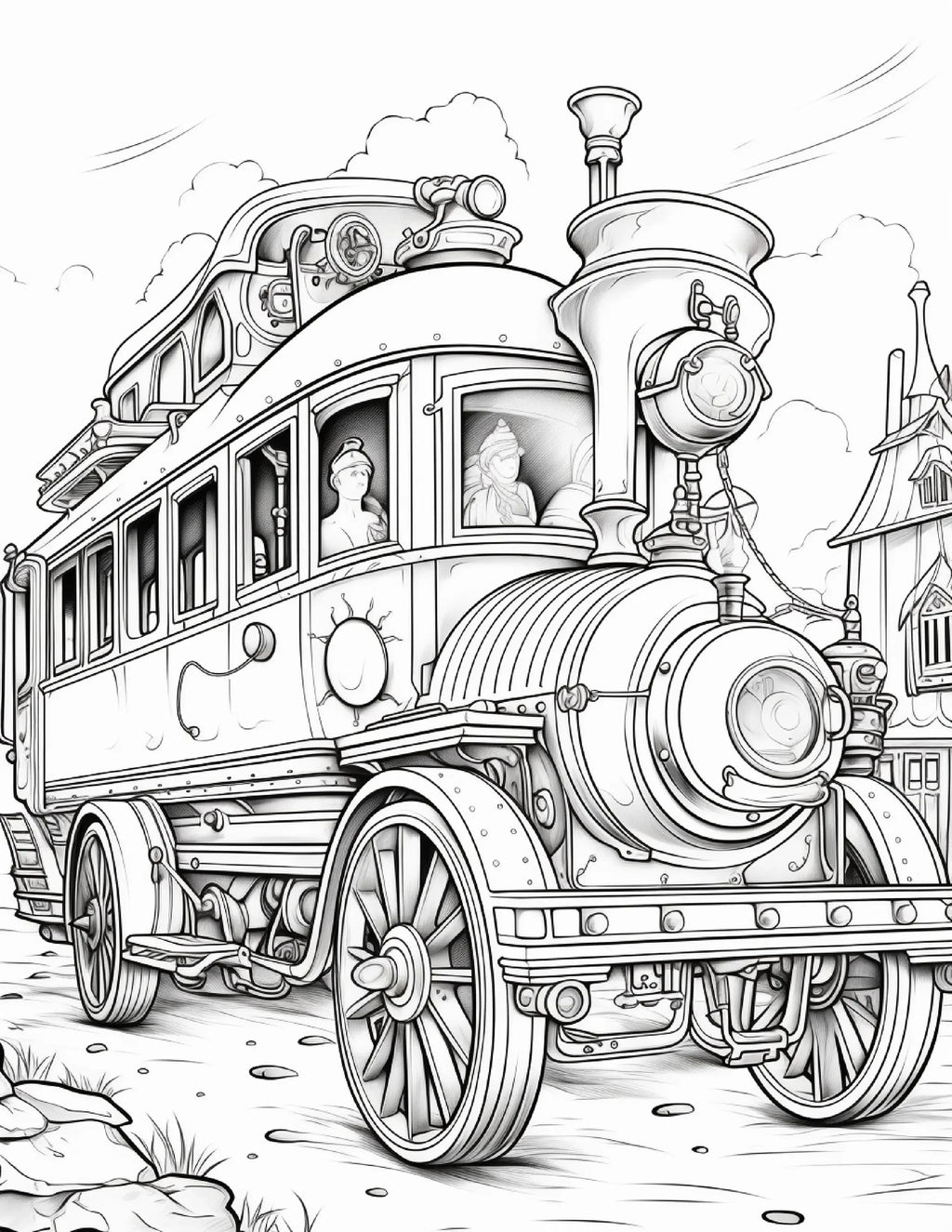 100 Steampunk Bus Coloring Pages 1 - Robs Books