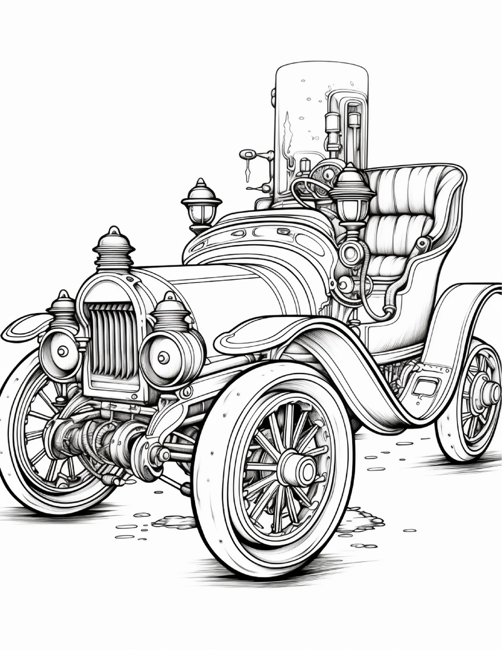 100 Steampunk Car Coloring Pages - Robs Books