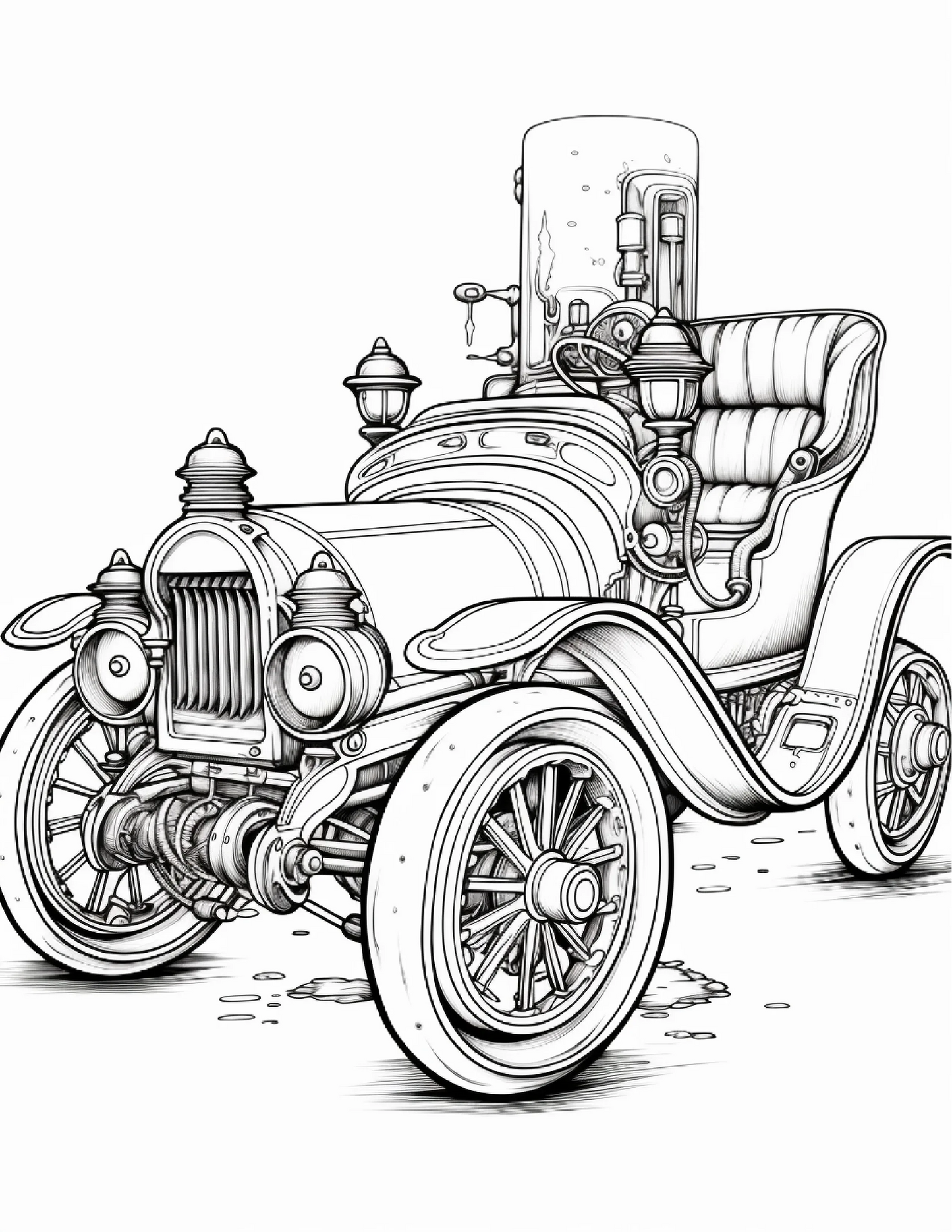 100 Steampunk Car Coloring Pages-Robs Books