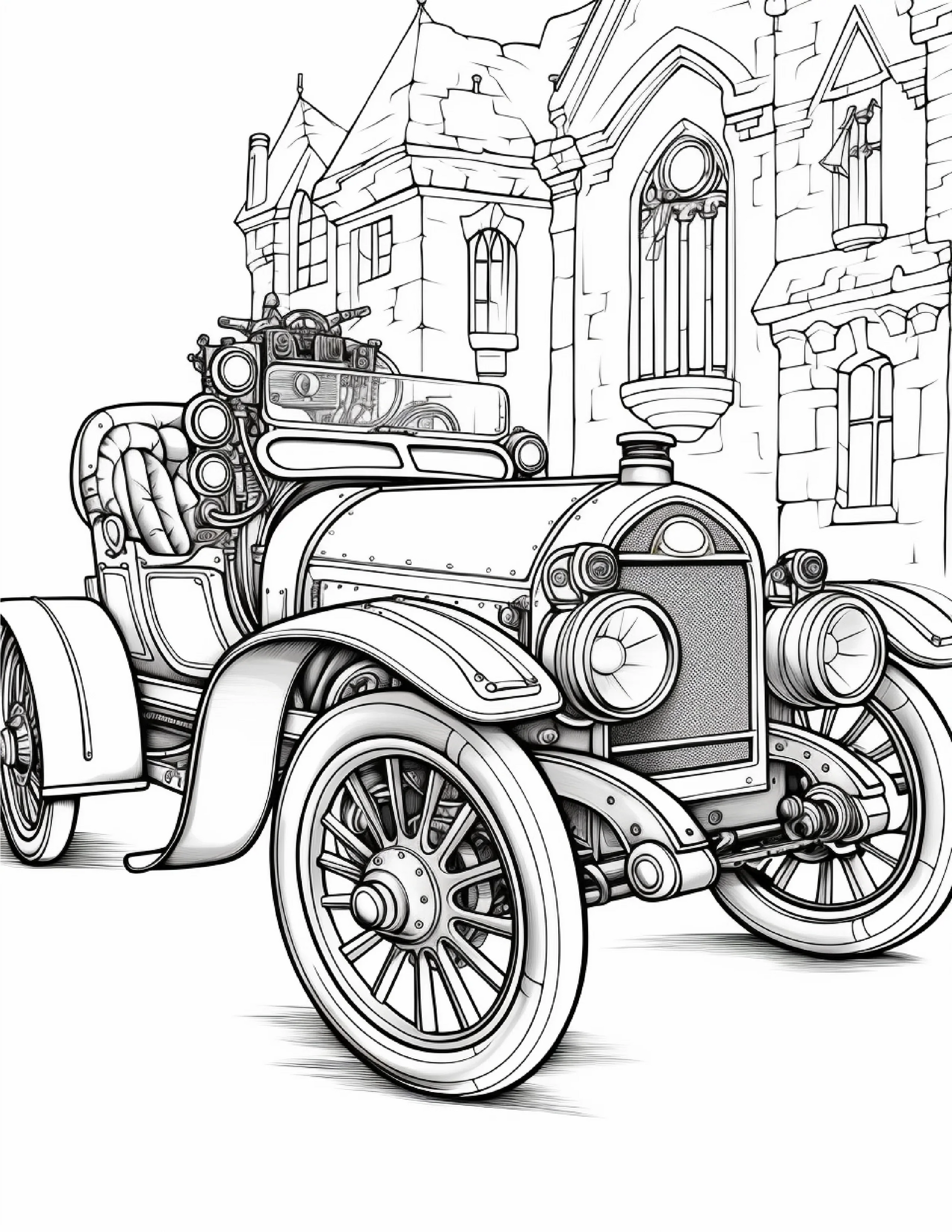 100 Steampunk Car Coloring Pages-Robs Books