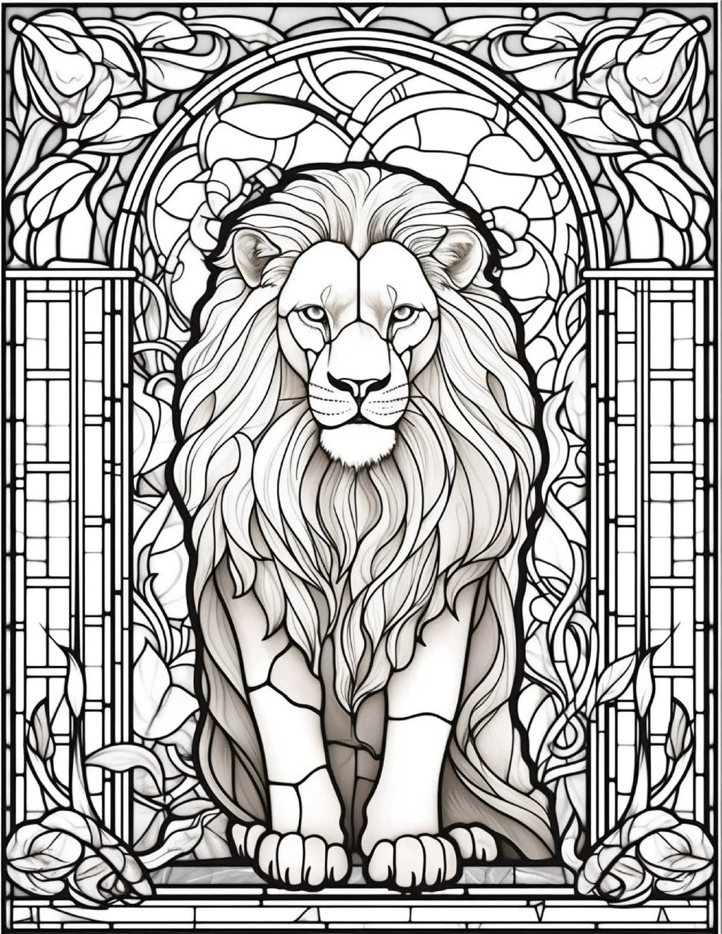 130 Stained Glass Animal Colouring Pages 1 - Robs Books