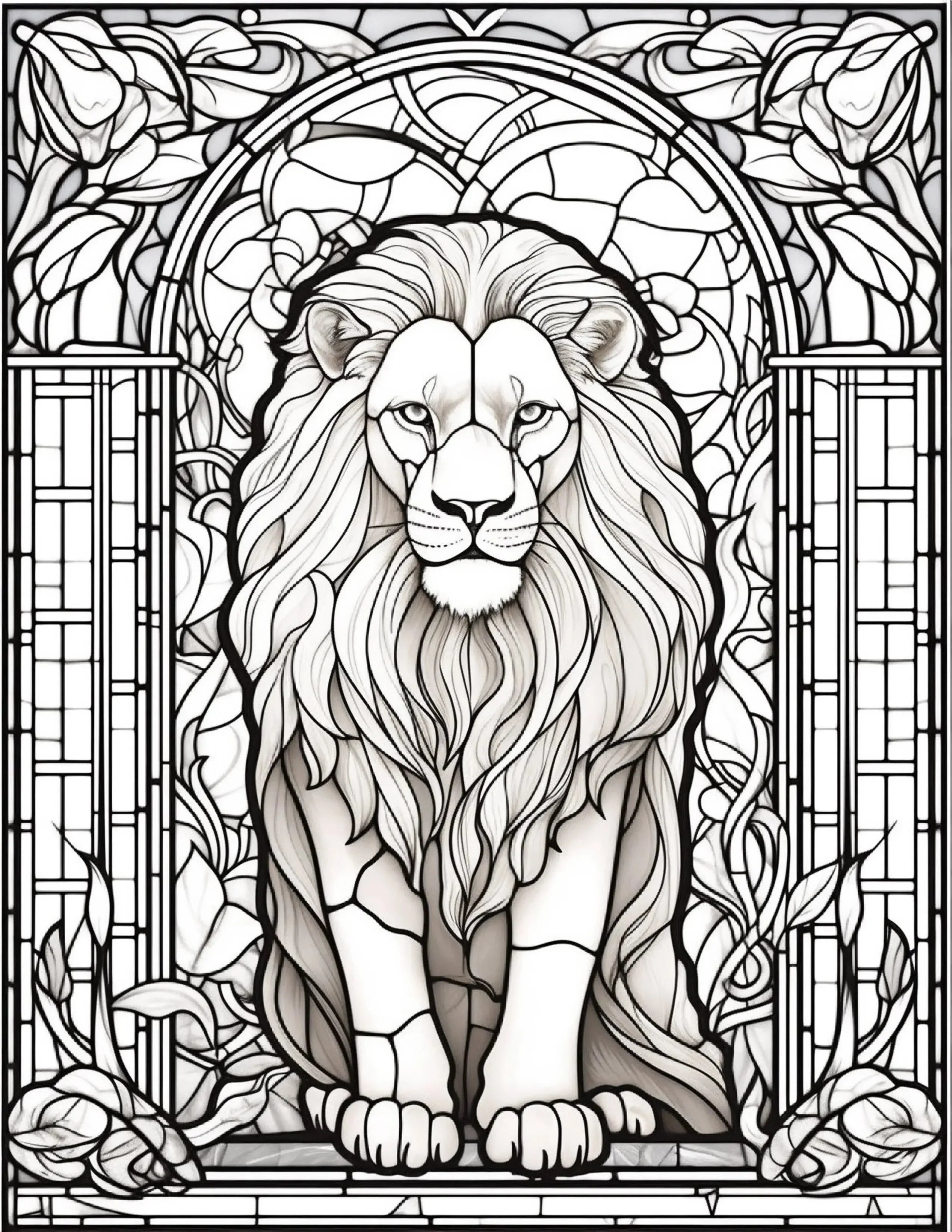 130 Stained Glass Animal Colouring Pages 1 - Robs Books