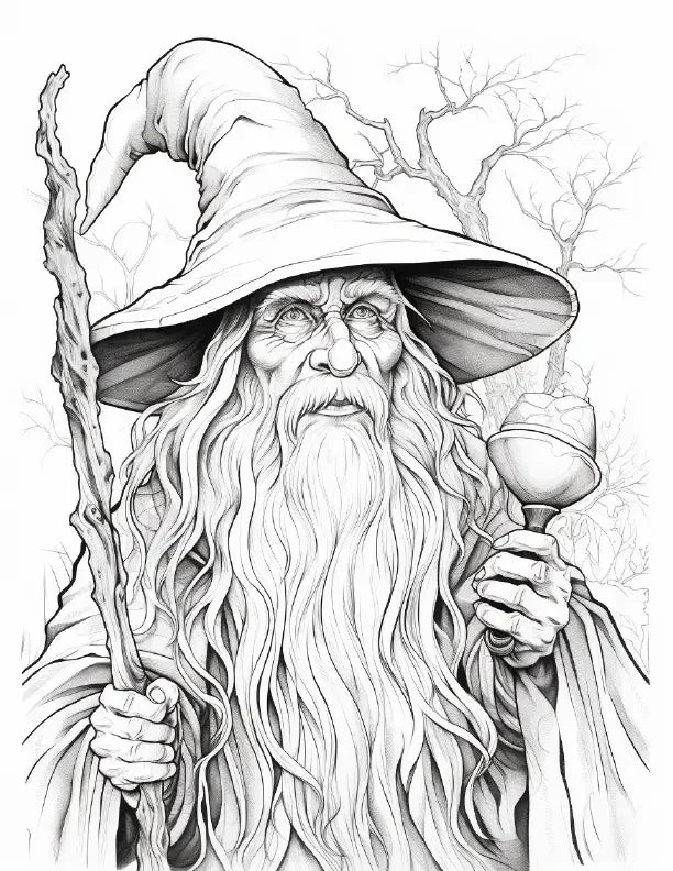 270 Halloween Wizard Coloring pages-Robs Books