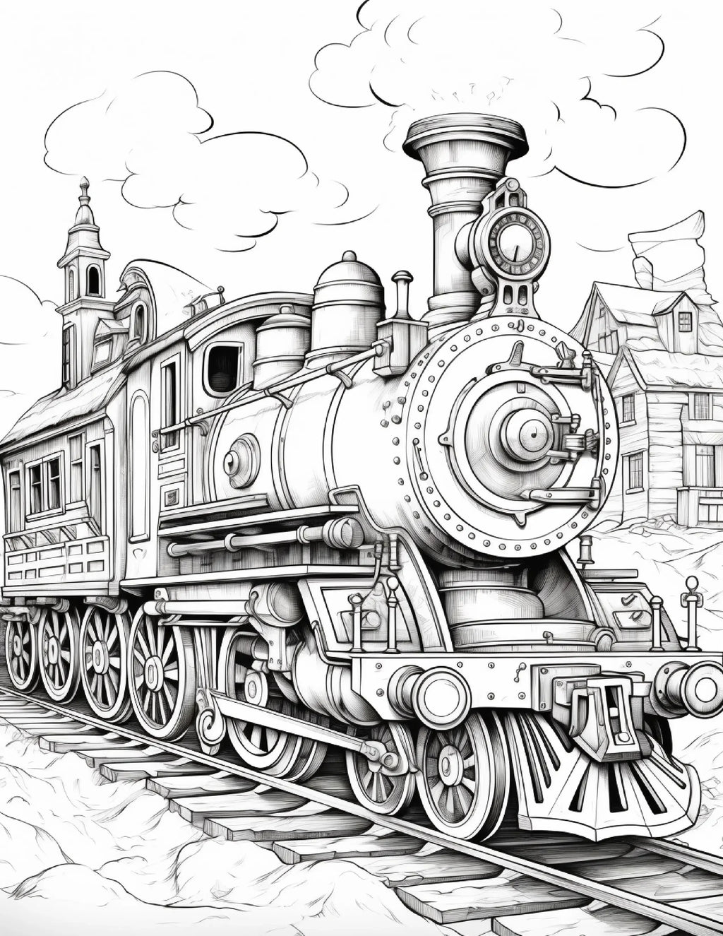 100 Steampunk Train Coloring Pages 2 - Robs Books