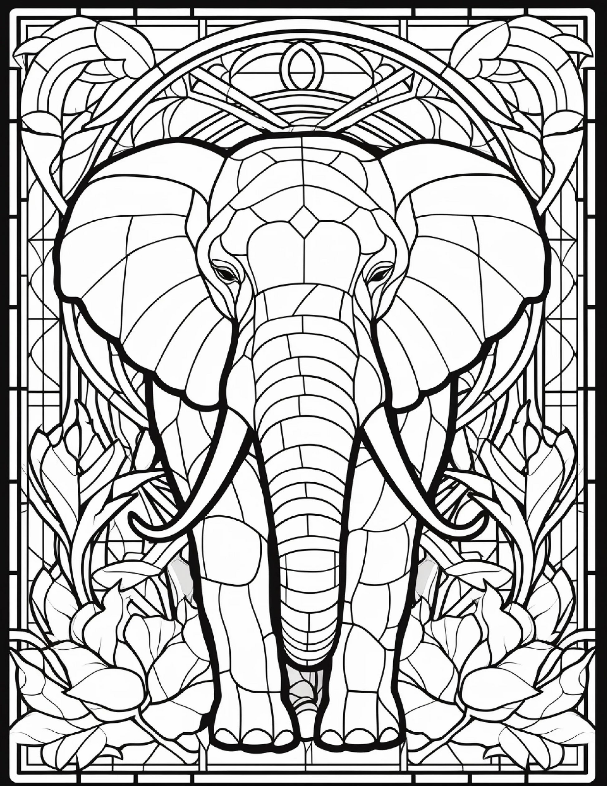 100-Animals Stained Glass Coloring 20-1-Robs Books