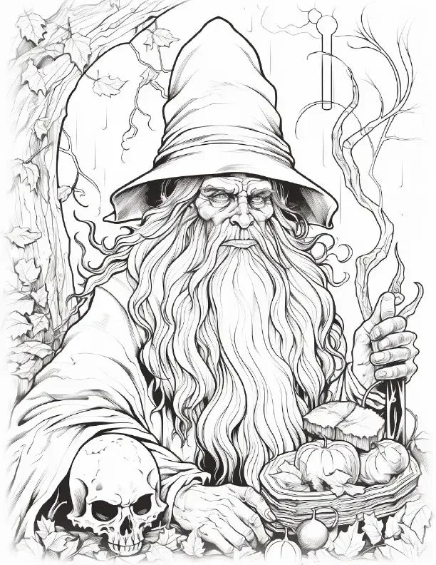 270 Halloween Wizard Coloring pages-Robs Books