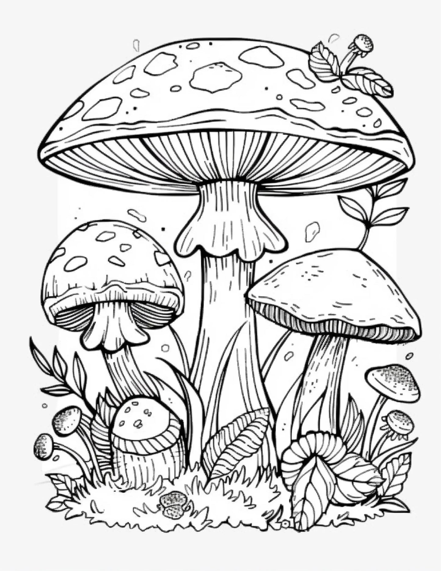 235 Mushroom Coloring Pages-Robs Books