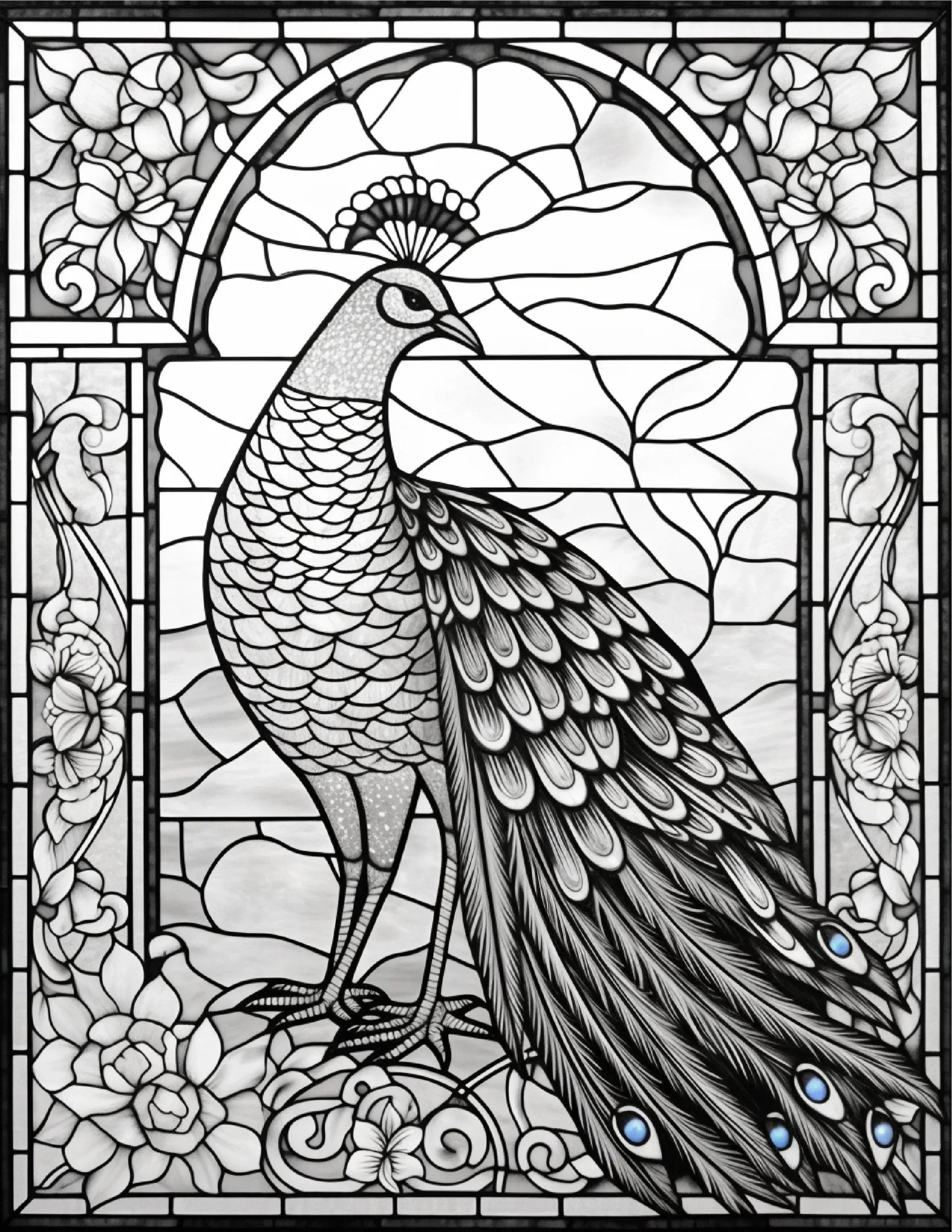 130 Stained Glass Animal Colouring Pages 1 - Robs Books