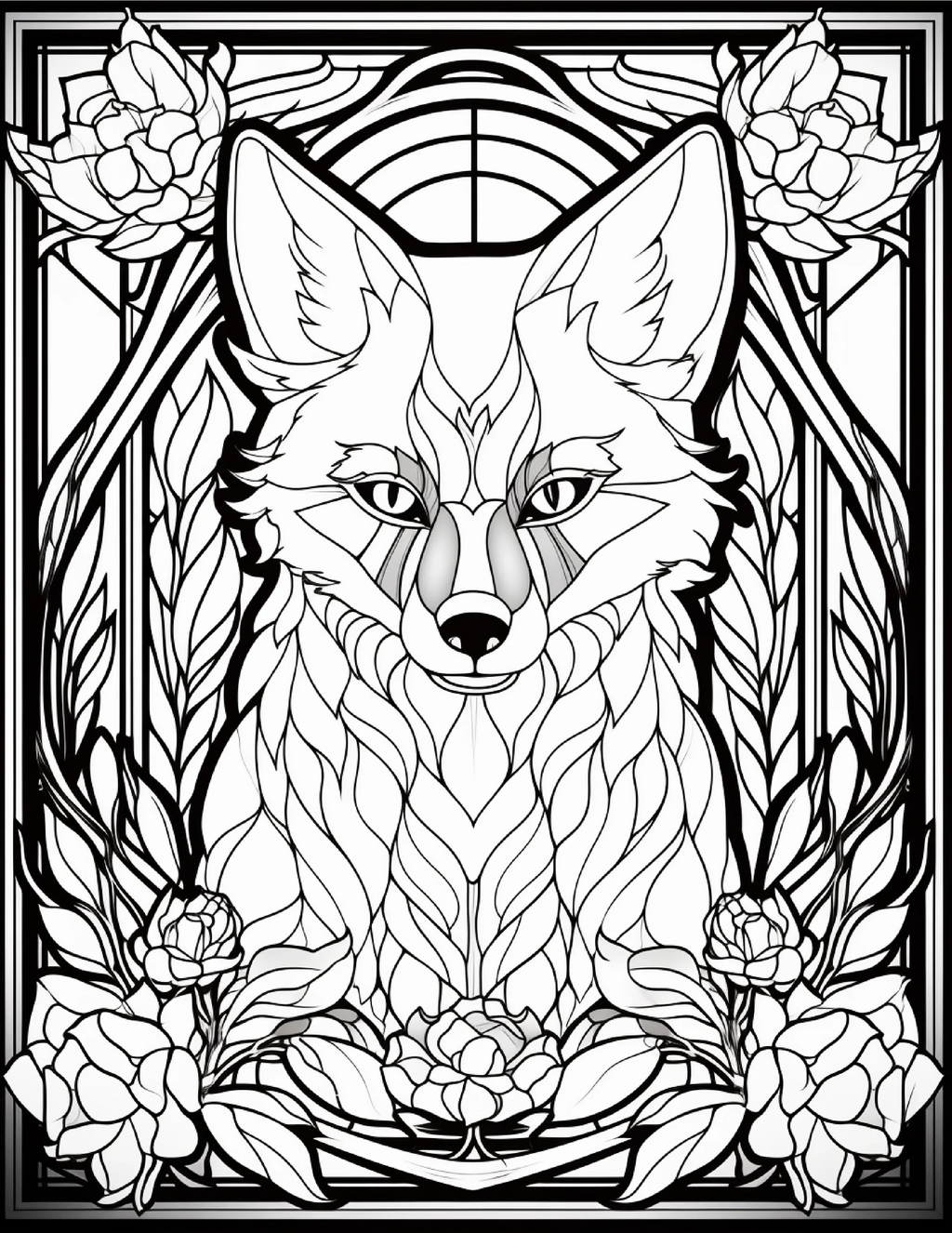 100-Animals Stained Glass Coloring 20-1 - Robs Books