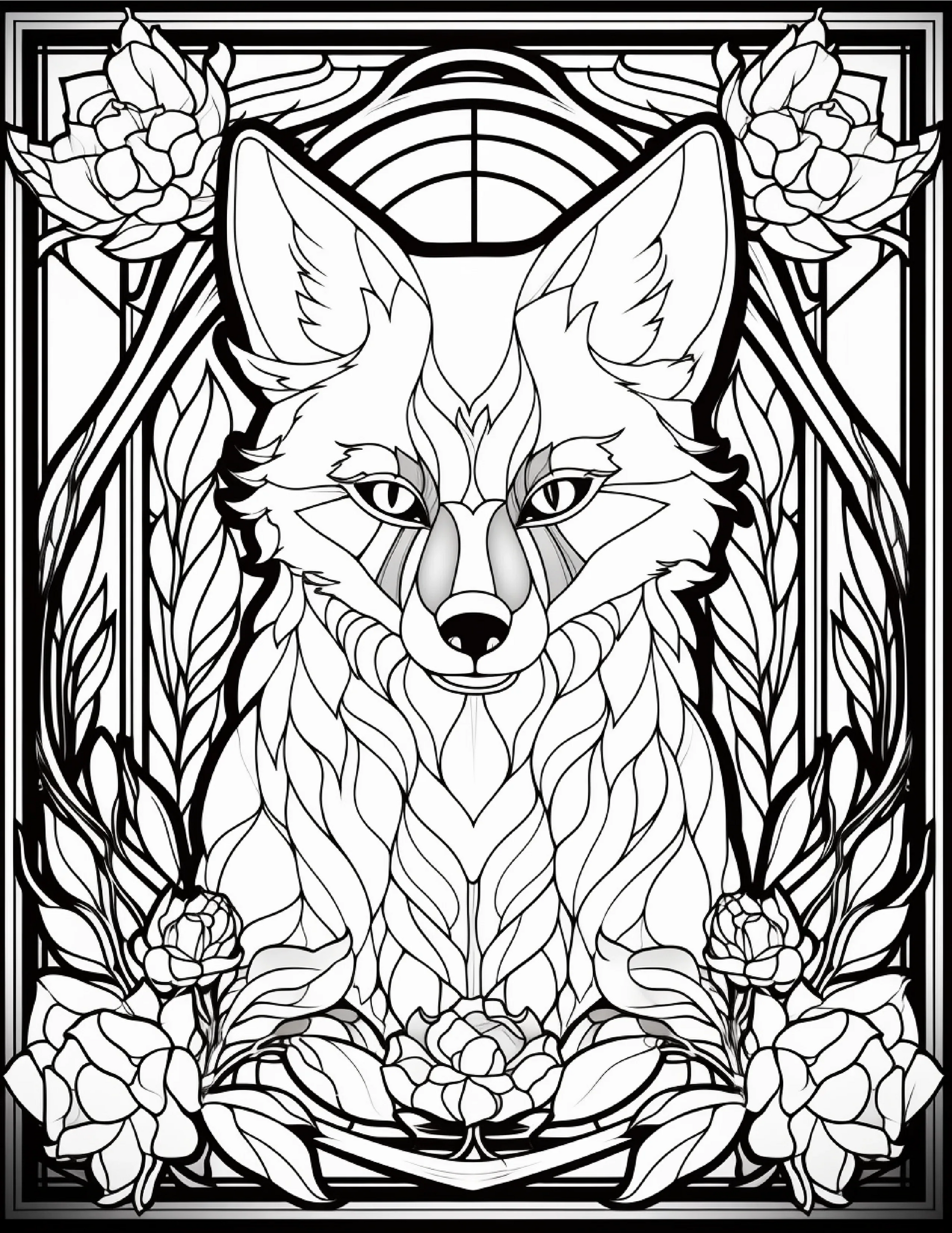 100-Animals Stained Glass Coloring 20-1-Robs Books