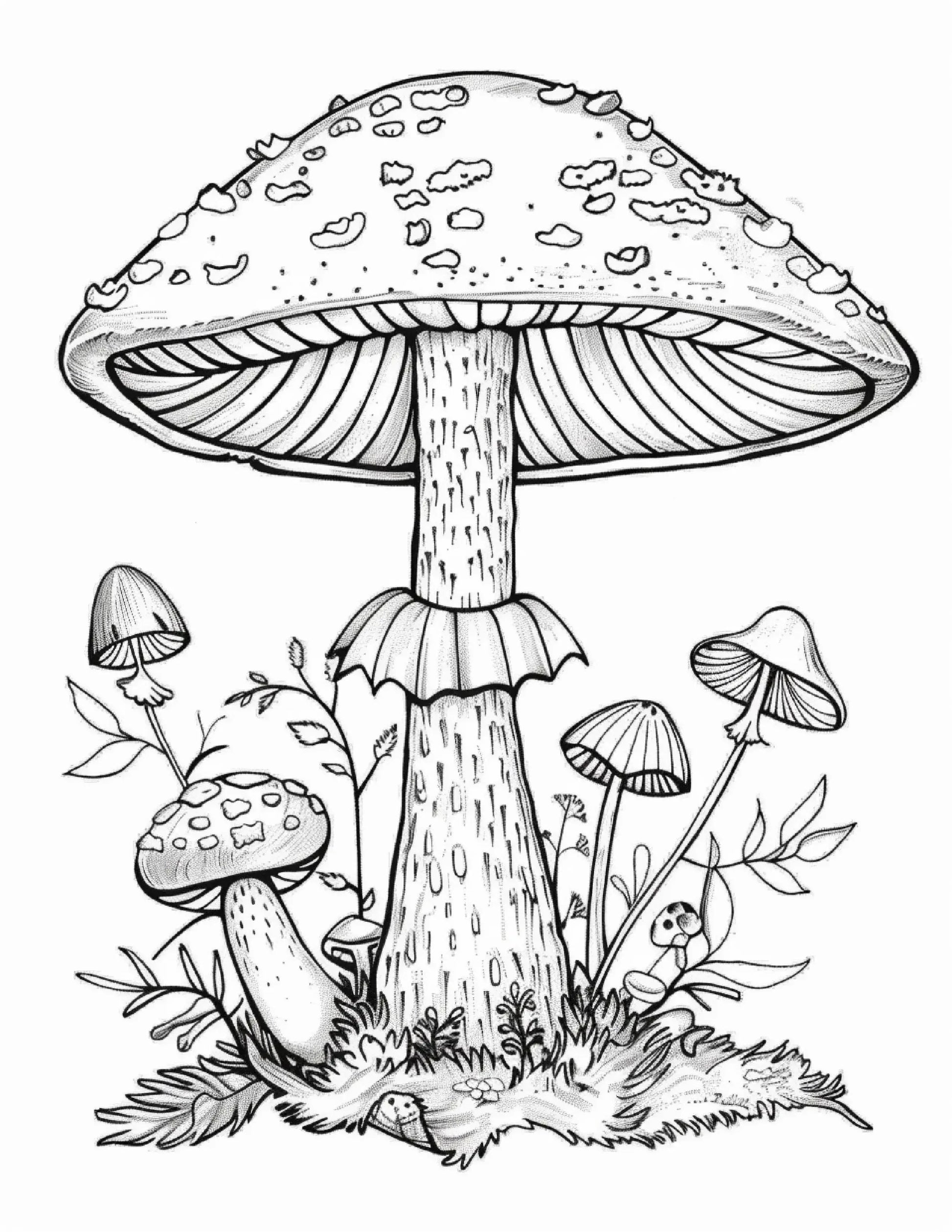 235 Mushroom Coloring Pages-Robs Books