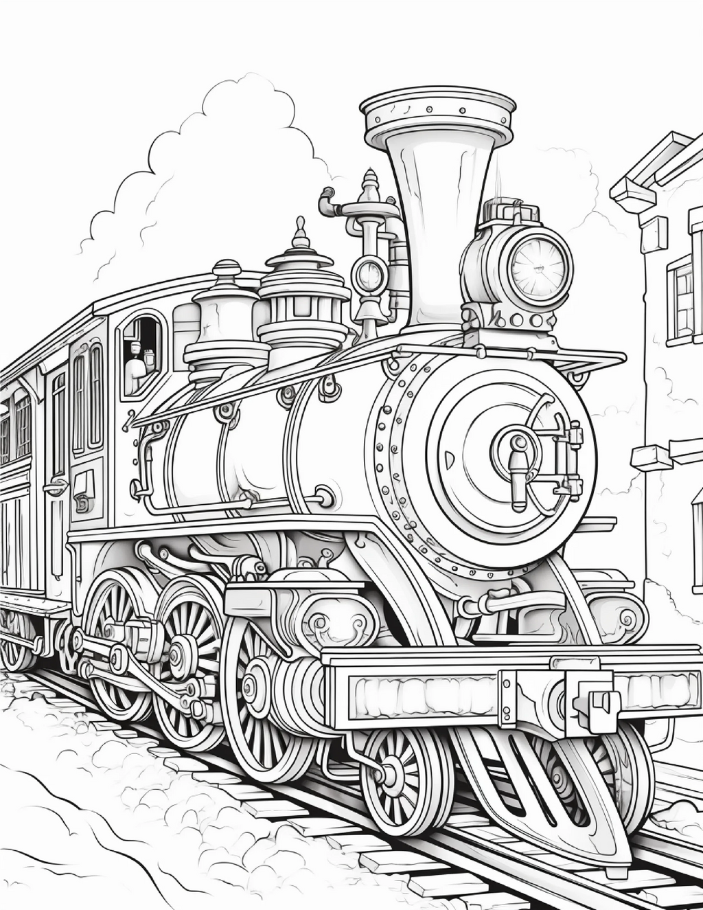 100 Steampunk Train Coloring Pages 1 - Robs Books