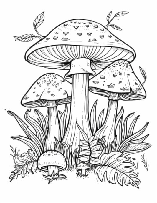 235 Mushroom Coloring Pages-Robs Books