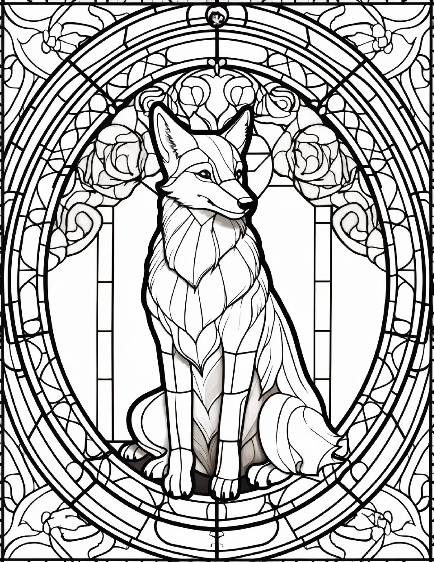 130 Stained Glass Animal Colouring Pages 1-Robs Books