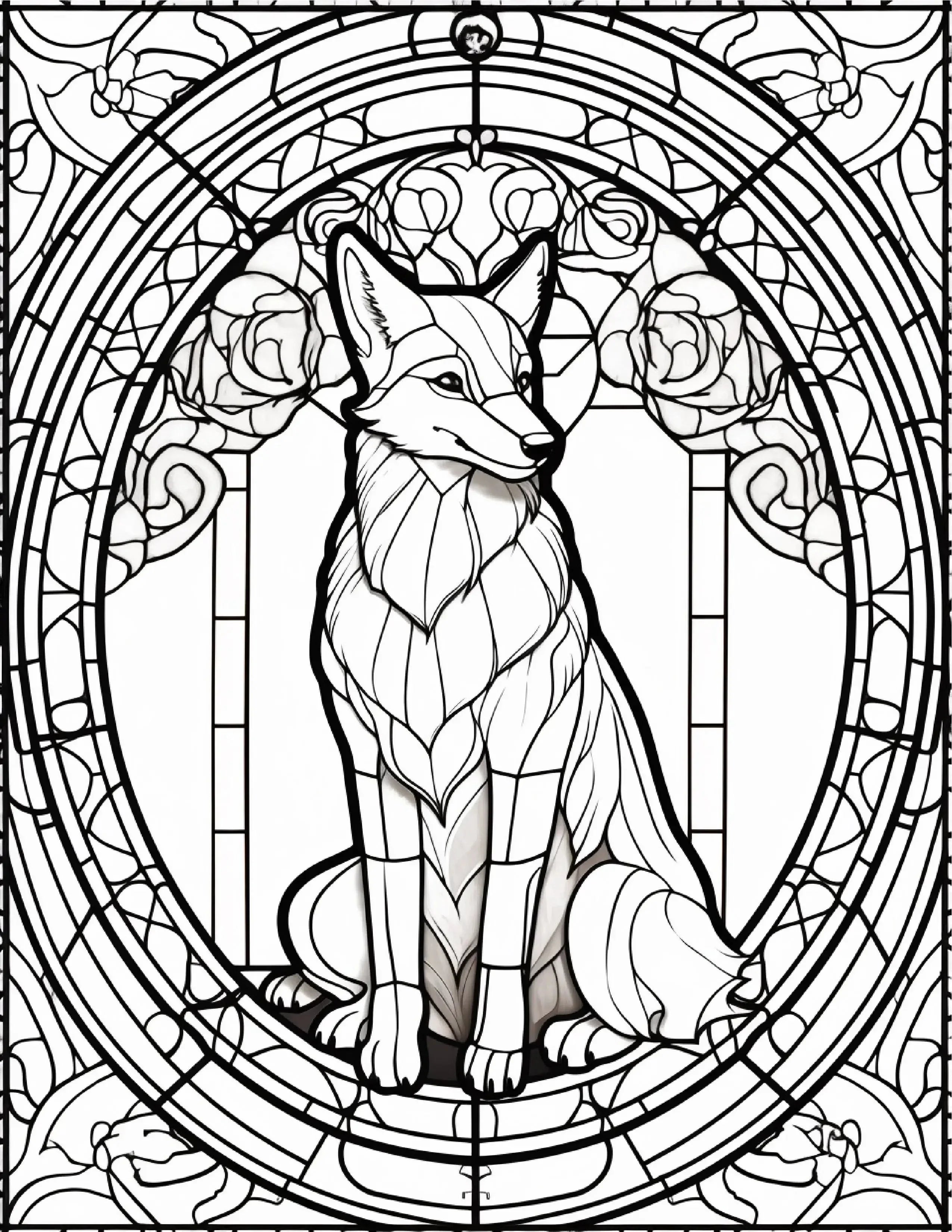 130 Stained Glass Animal Colouring Pages 1 - Robs Books