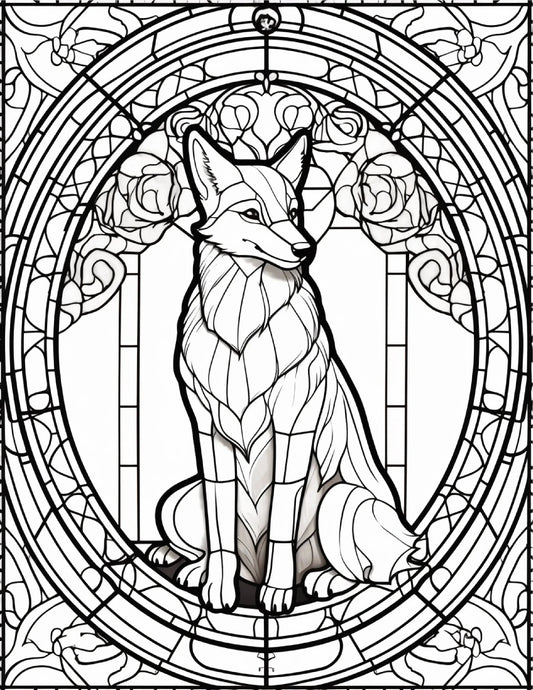 130 Stained Glass Animal Colouring Pages 1-Robs Books