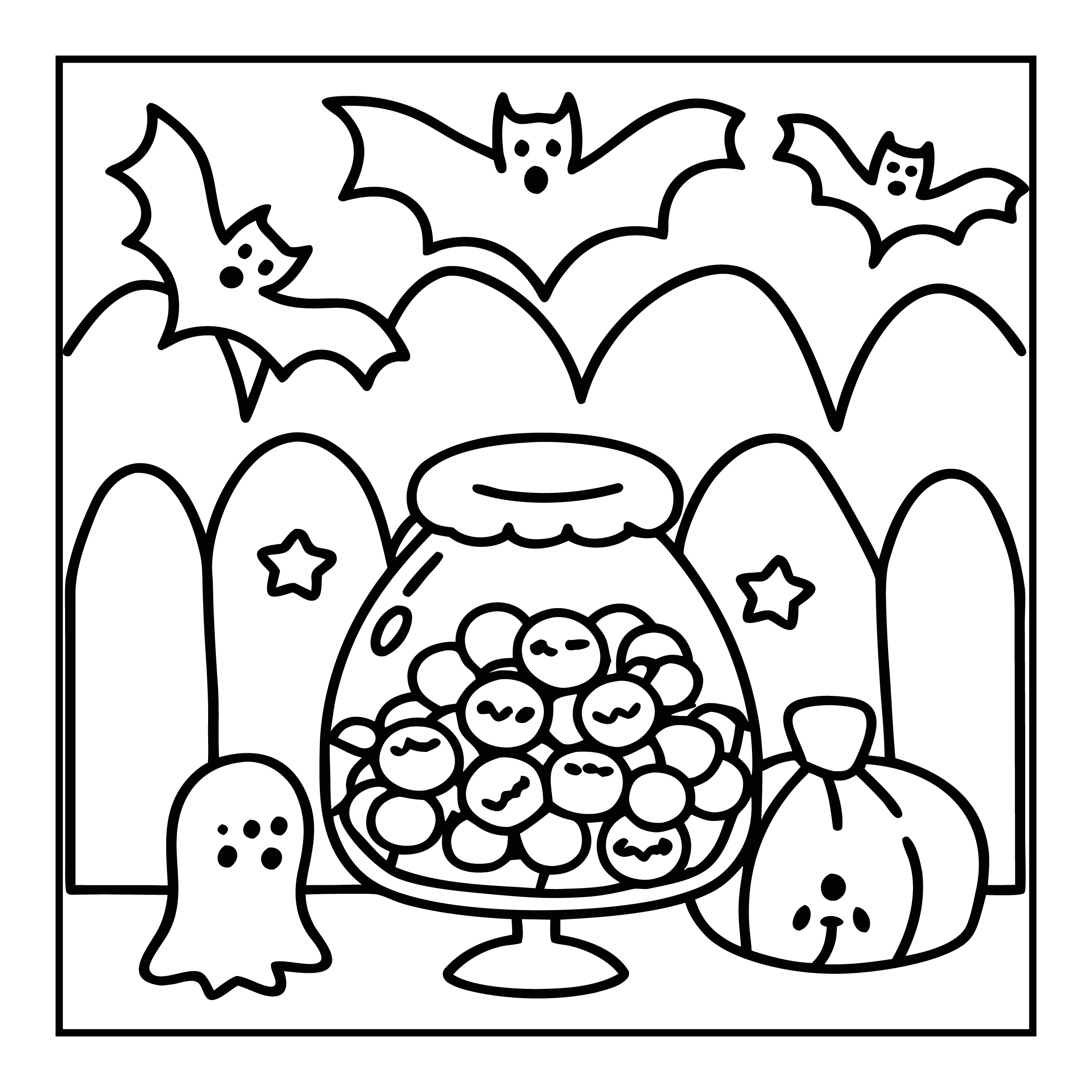 Bold and Easy Spooky Fun Coloring Pages - Robs Books